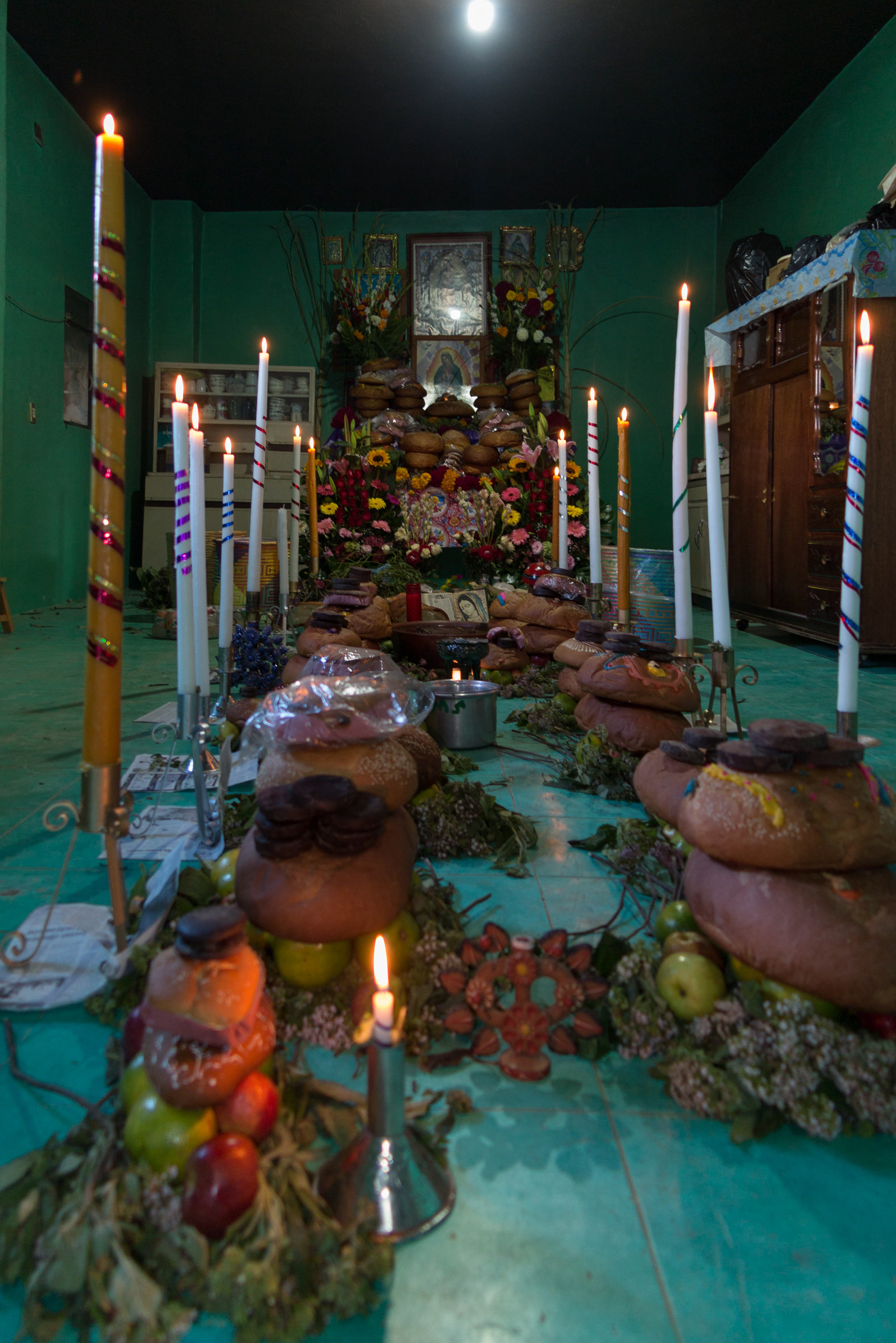 Altar at Macrina´s house; she´s an artisan from the town of San Marcos Tlapazola, Oaxaca.