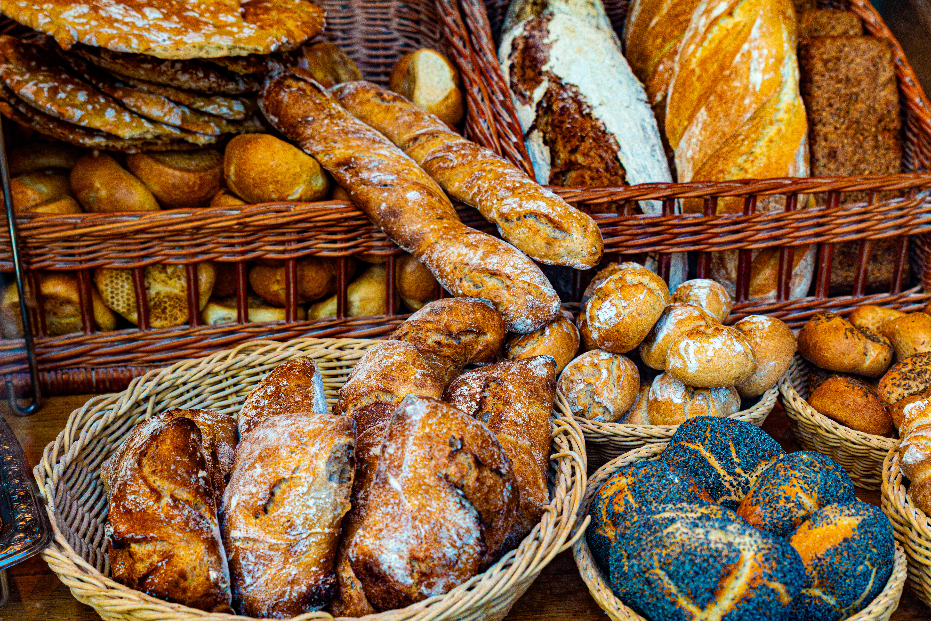 Fresh Bread at a typical German Bakery- Munich Bavaria