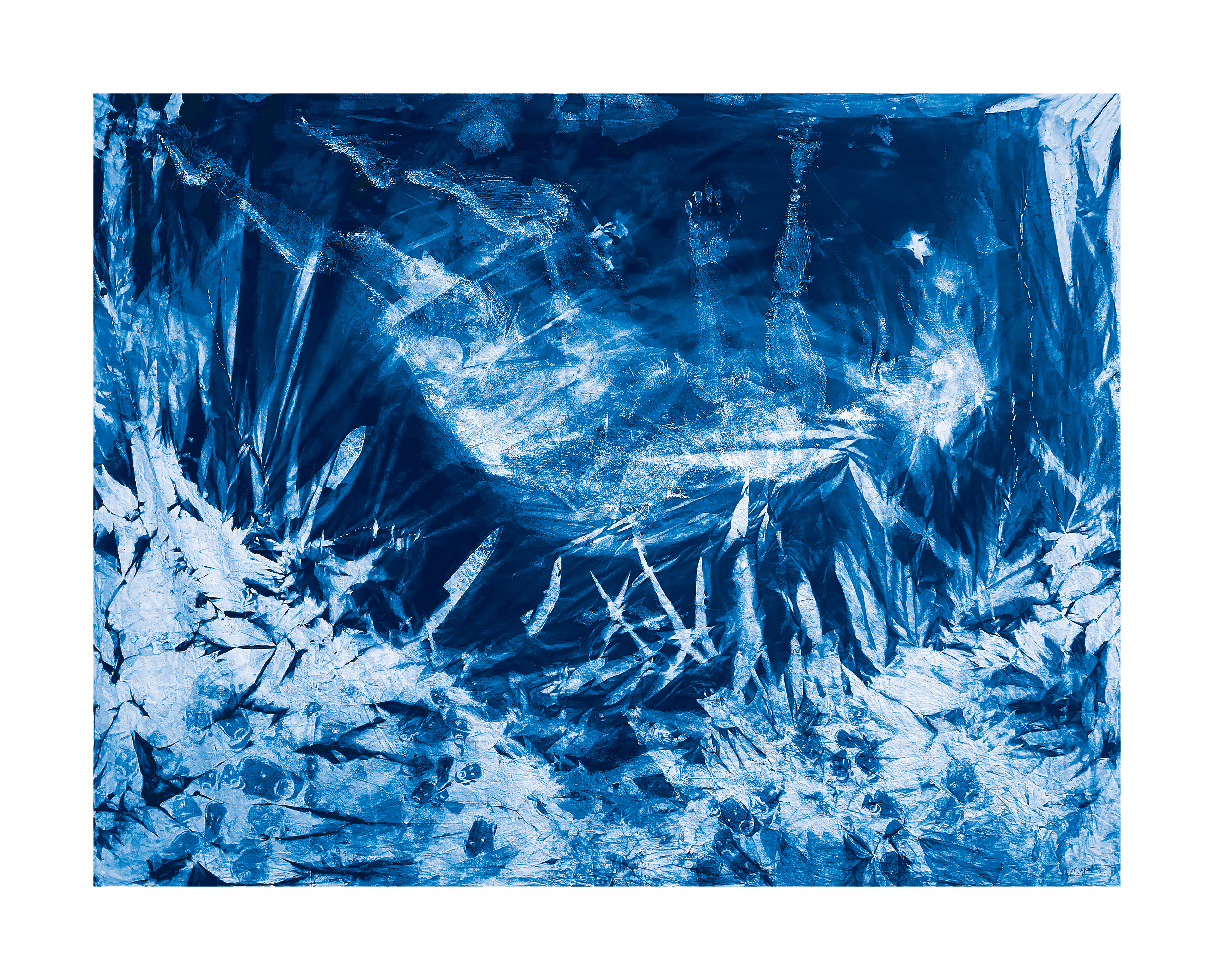 Dreams End $700 (Cyanotype and Acrylic on Muslin