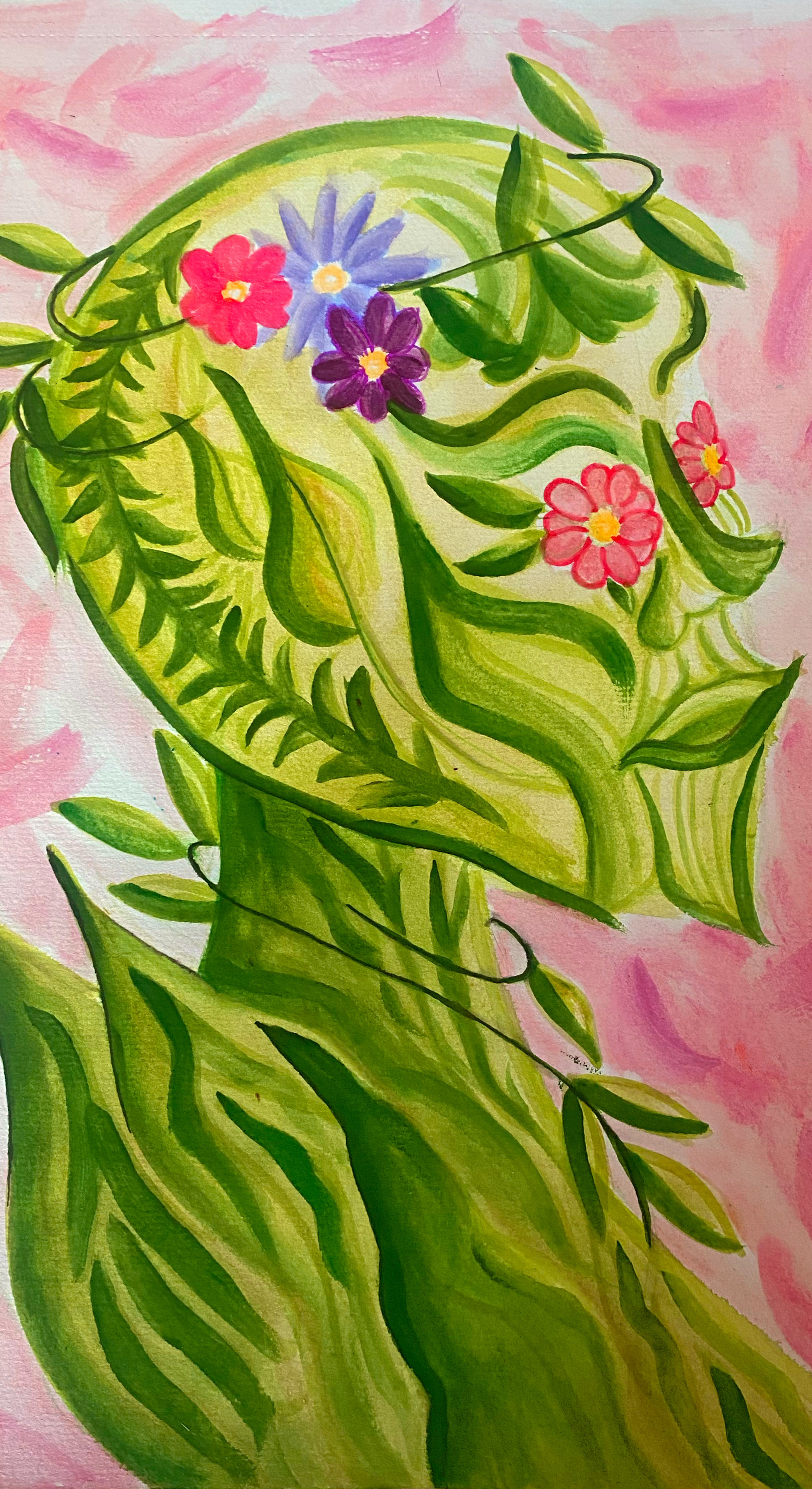 Flourish $500 9x12 (Watercolor and Marker)