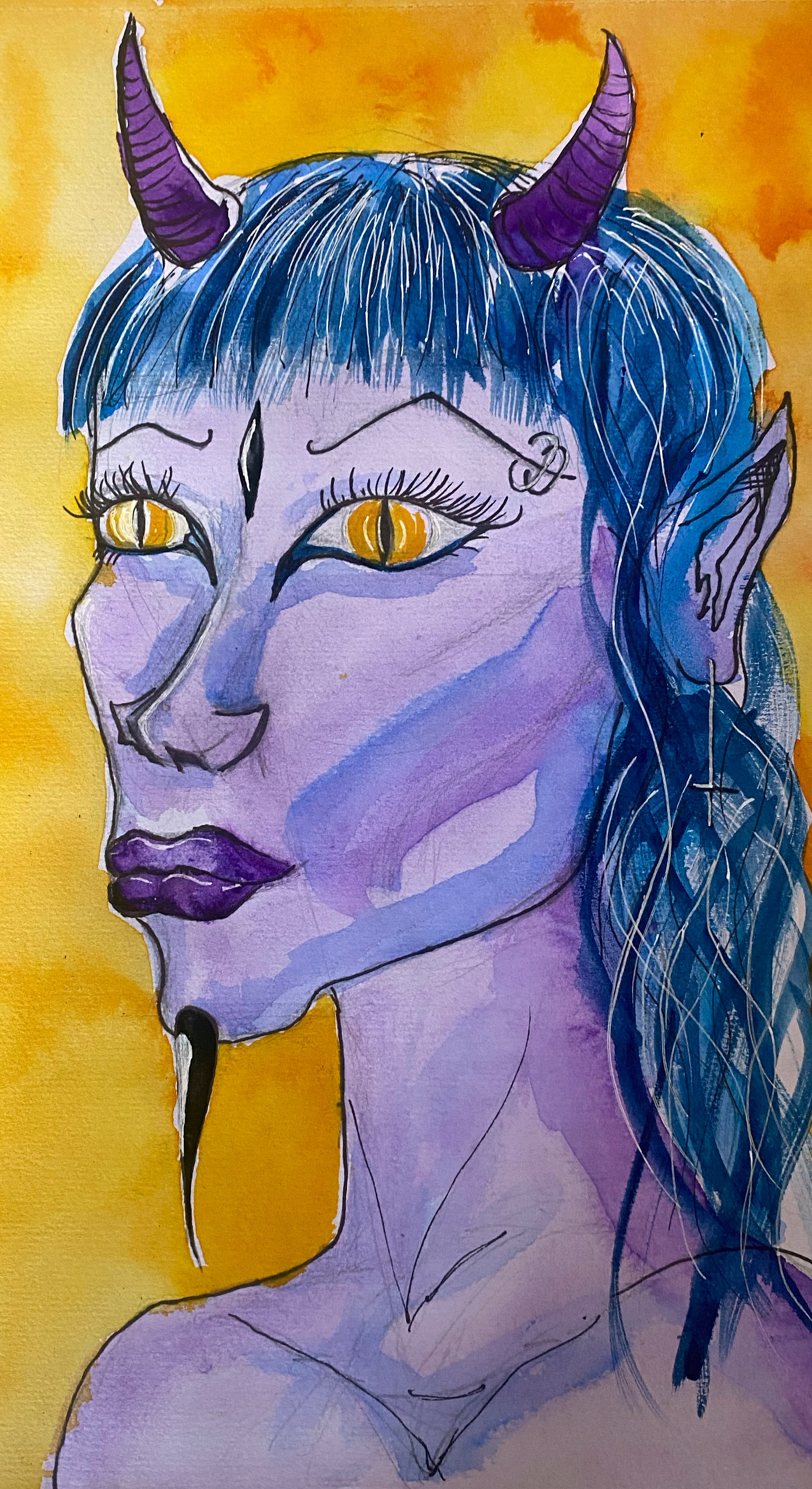Chaos 9x12 $500 (Watercolor and Pen)