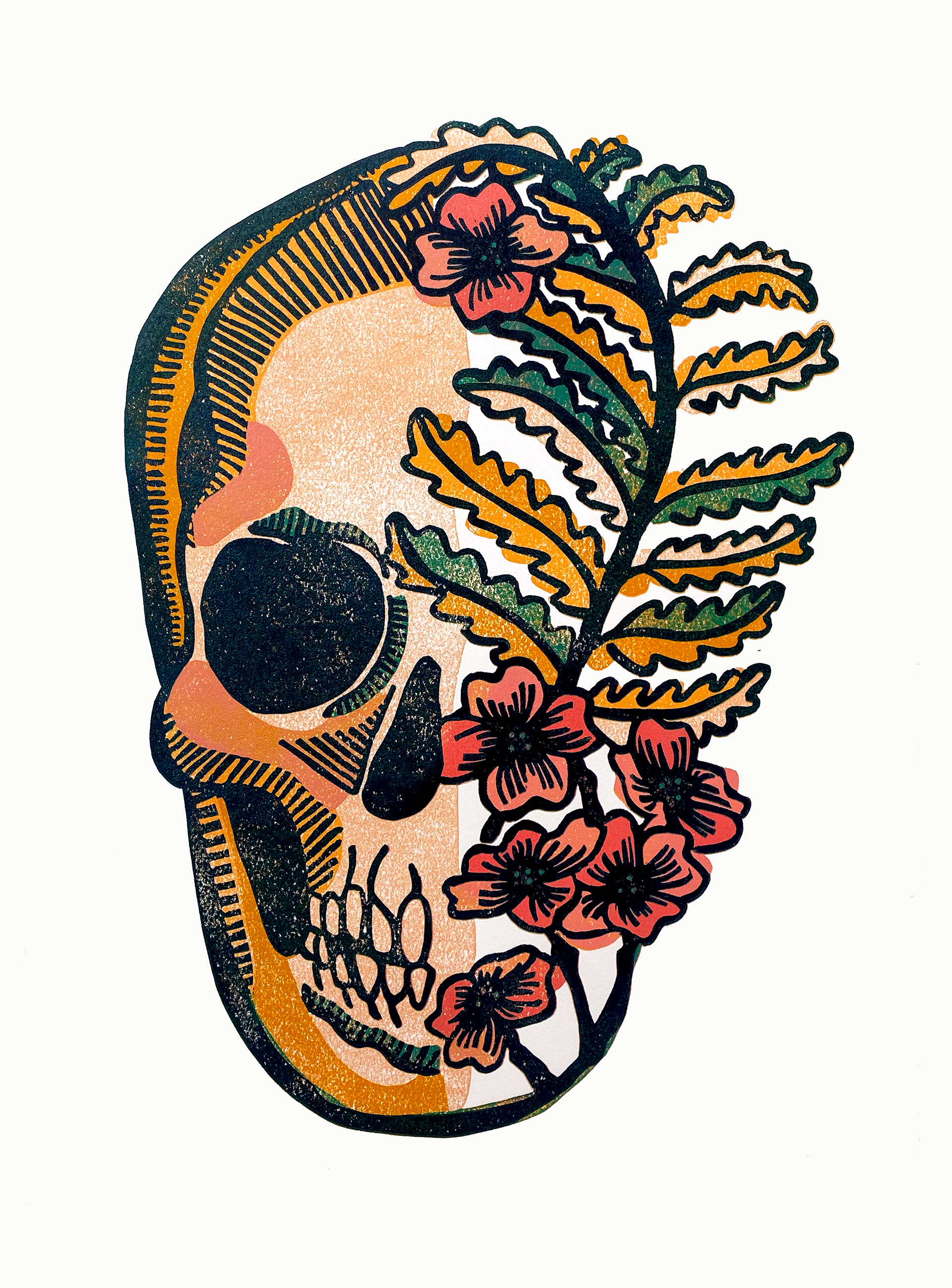 Welcome to Paradise | Handprinted Linocut