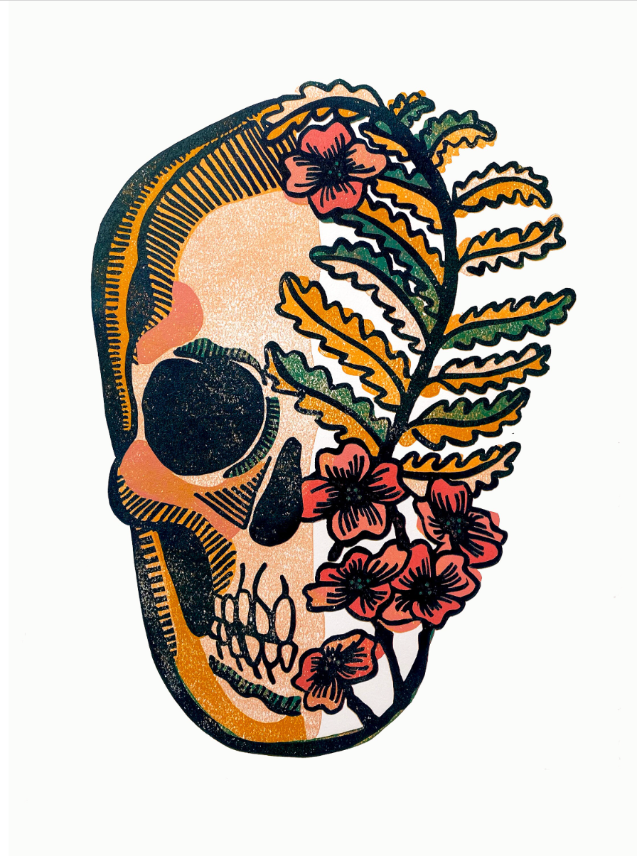 "Welcome to Paradise" Original Linocut Print