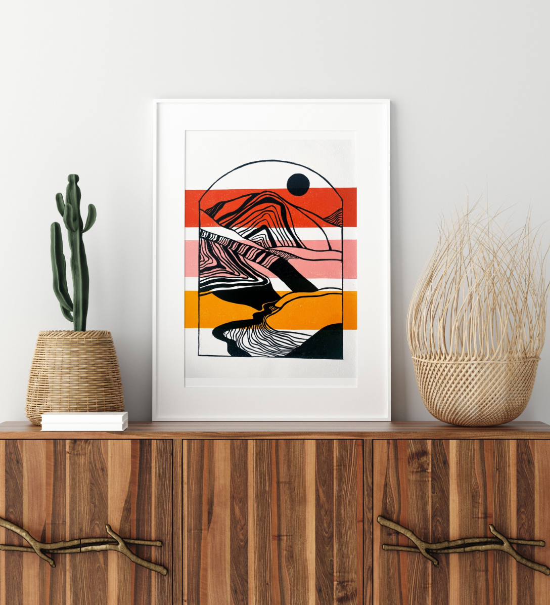 "Dunes" Original Linocut Print
