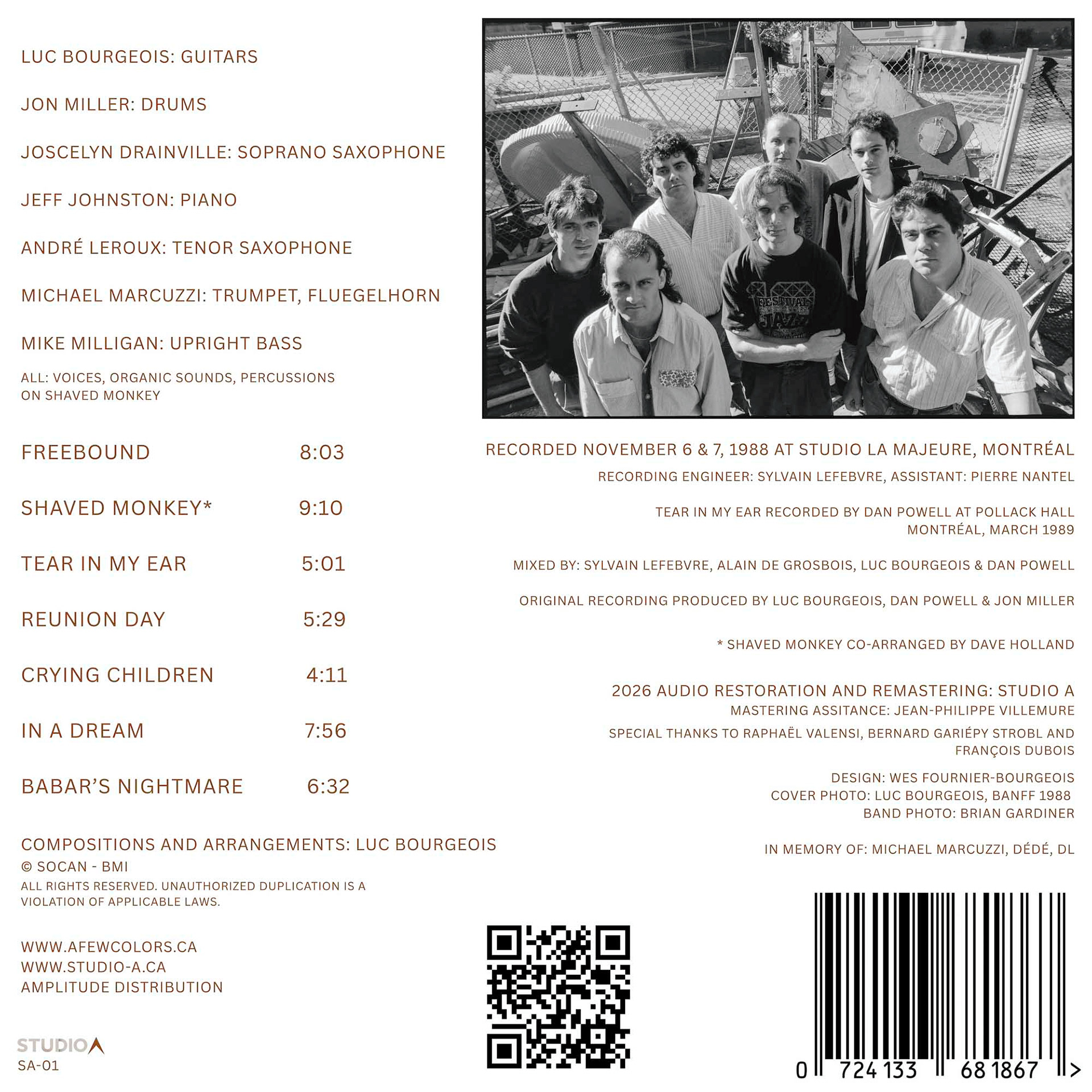 Back cover of the A Few Colors Remastered album