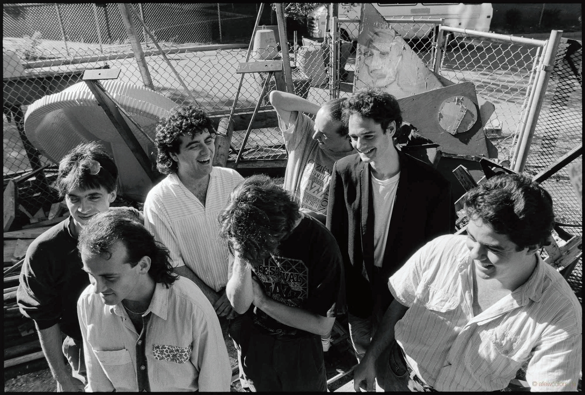 A Few Colors musicians during the album's cover photoshoot. Montreal 1989