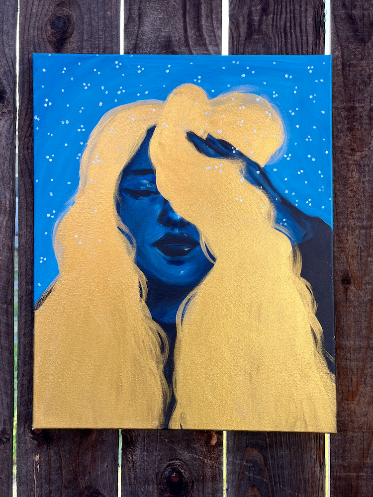 Golden, Acrylic on Canvas, 20”x16”, 2021 (SOLD)