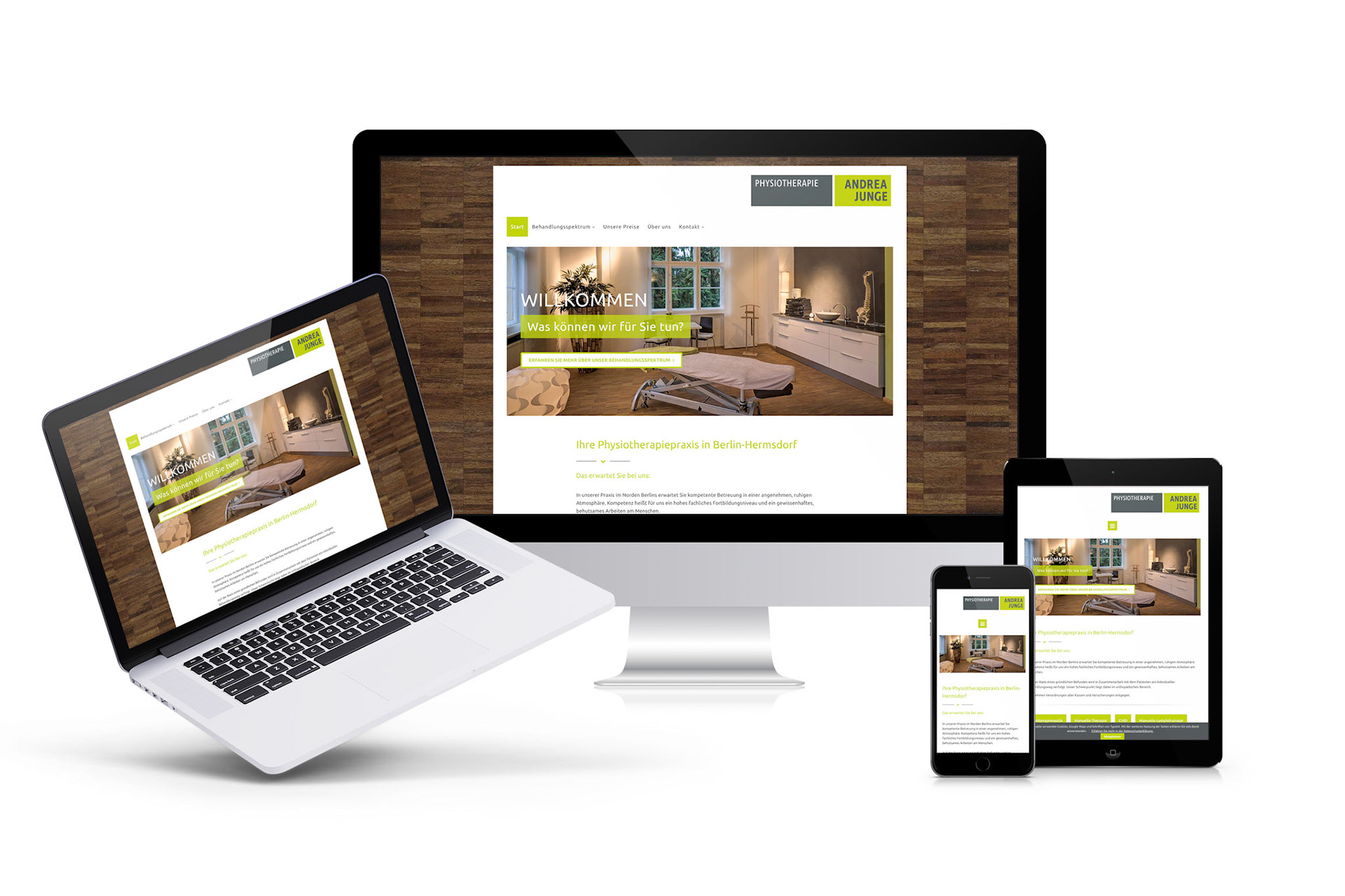 www.junge-physiotherapie.de – Gestaltung und technische Umsetzung