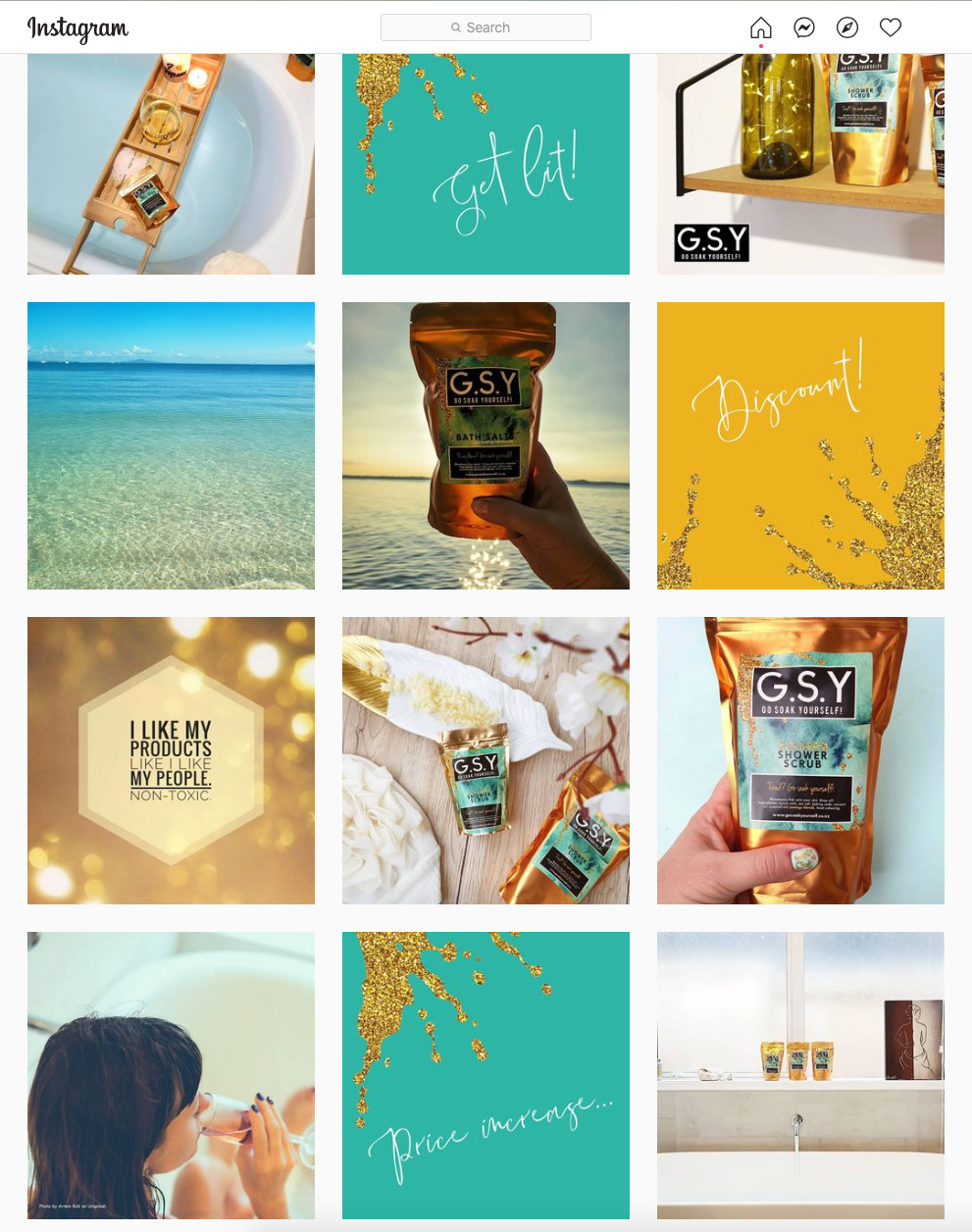 Instagram grid for GSY