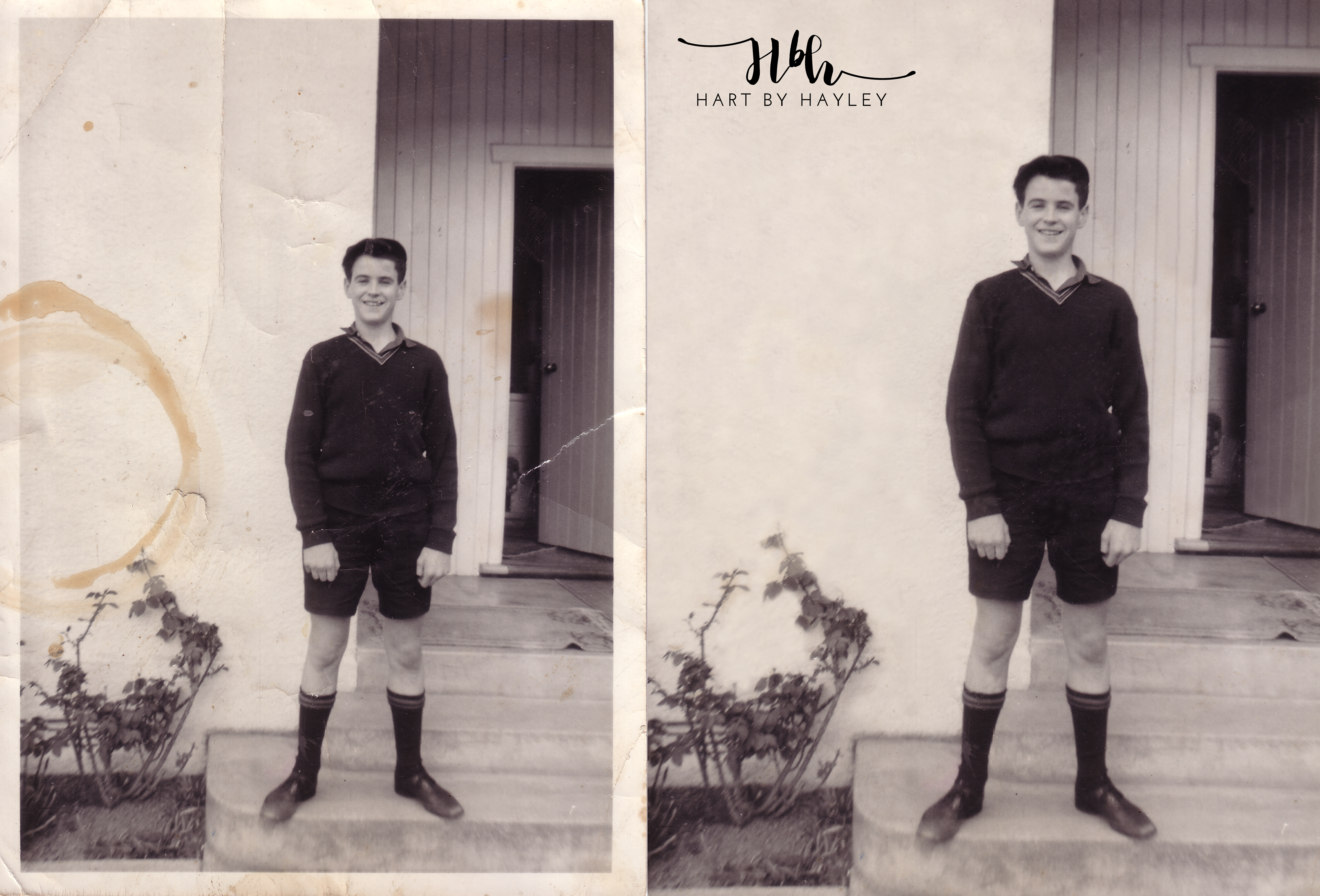 Restoring marks from an old photo