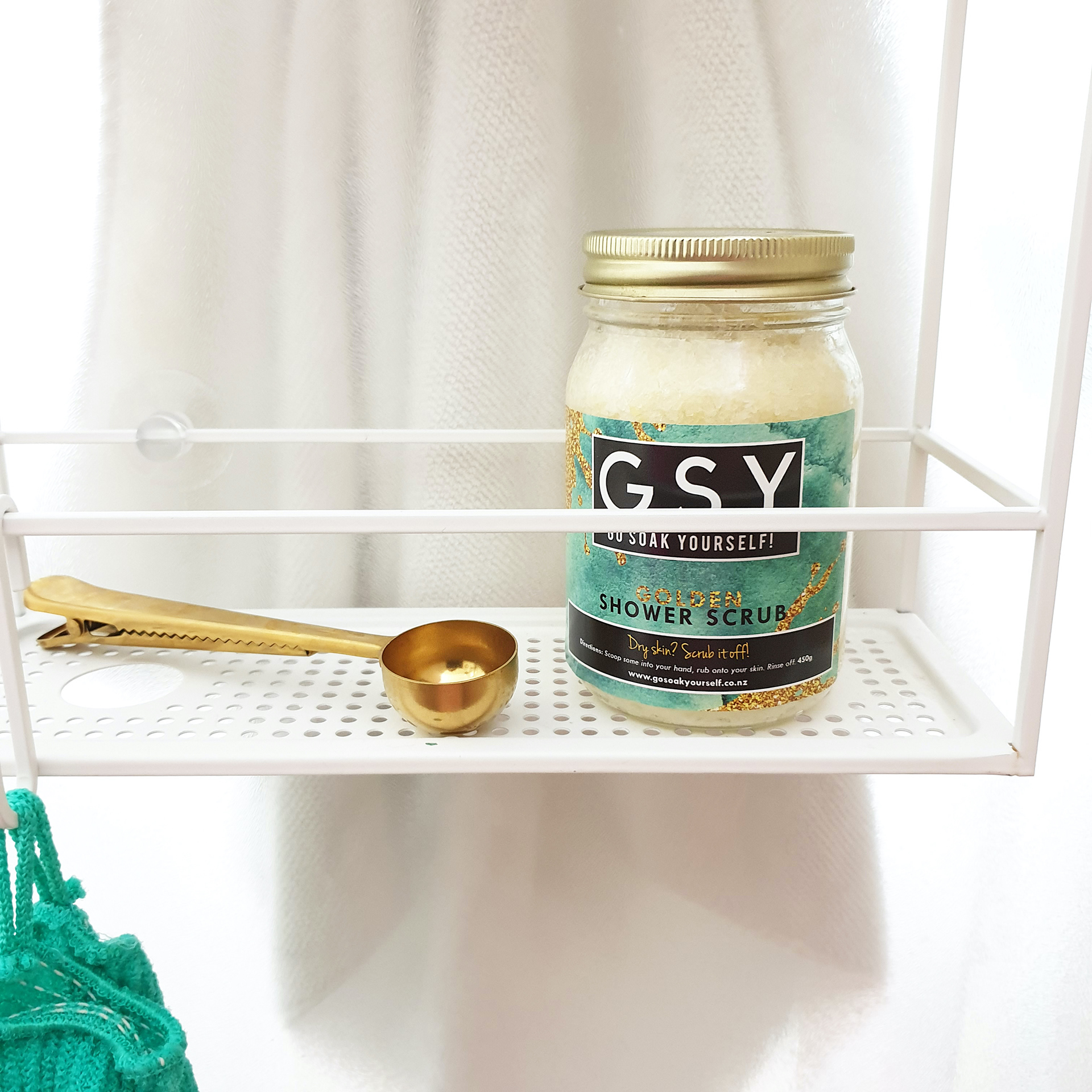 GSY shower scrub styled photo