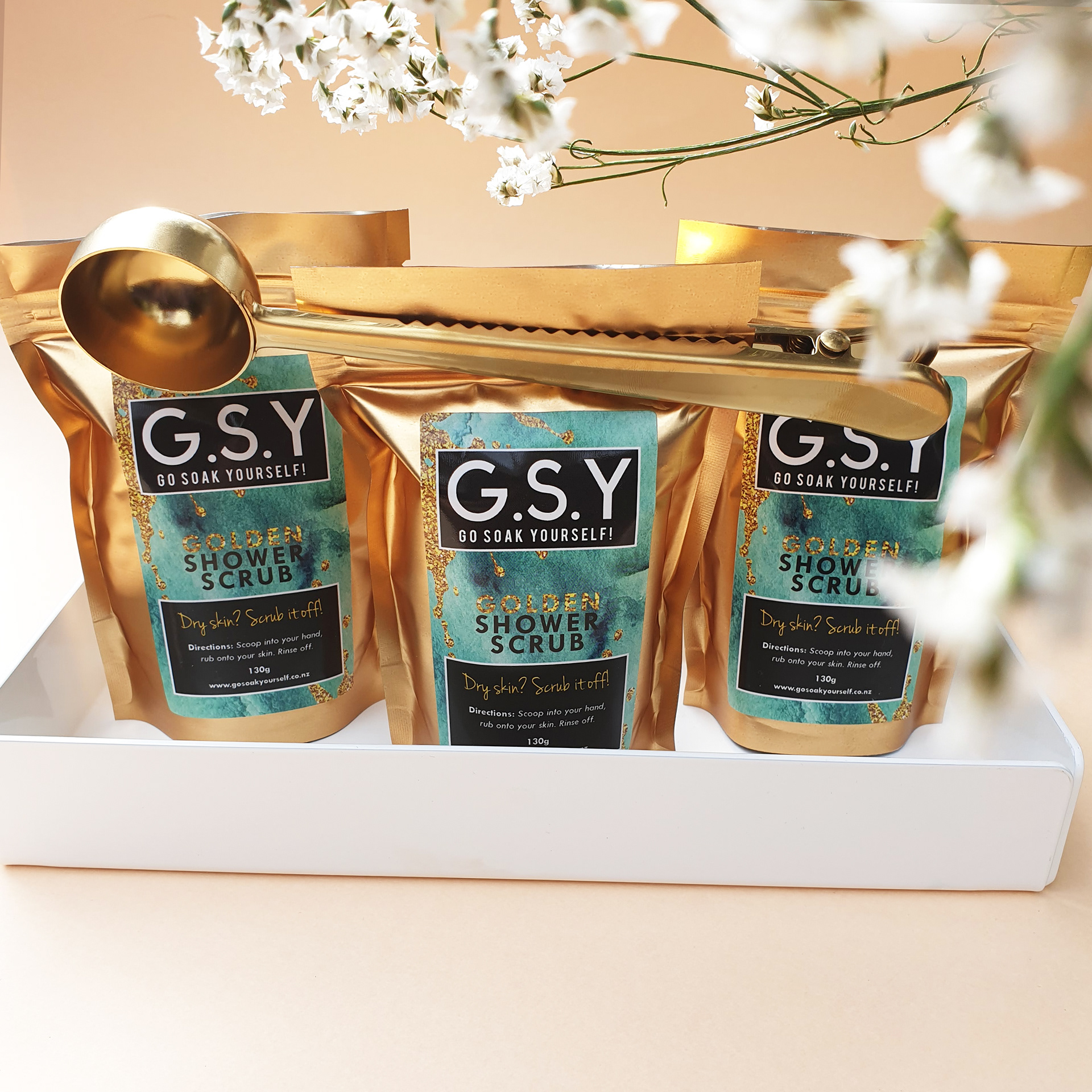 GSY shower scrub styled photo