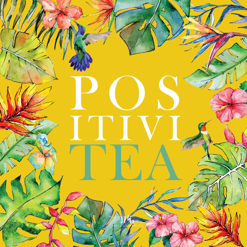 PositiviTEA label design - coaster