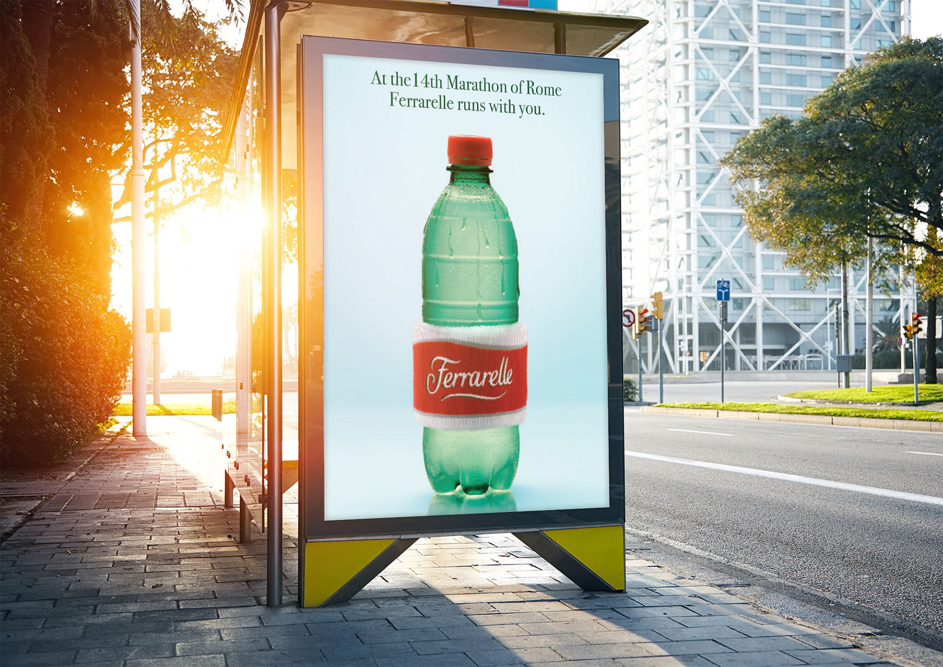 ferrarelle, bottle, water, marathon, rome