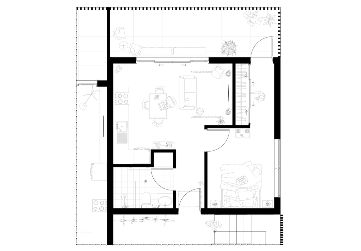 1 Bedroom Apartment Unit Floor Plan