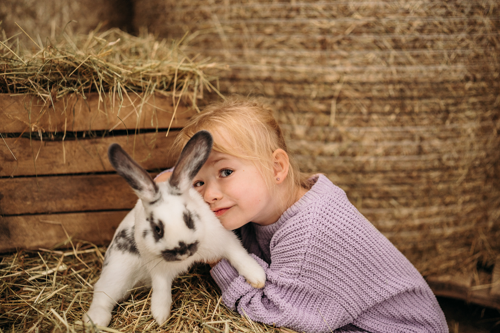 Kinderfotos mit Hasen