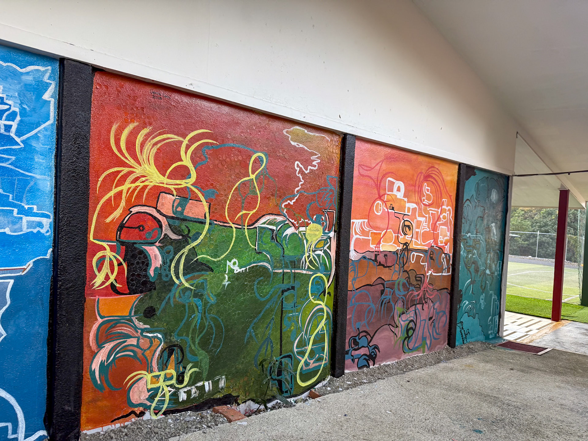 Mural, 2025 Acrylic mural on exterior wall, San José, Costa Rica