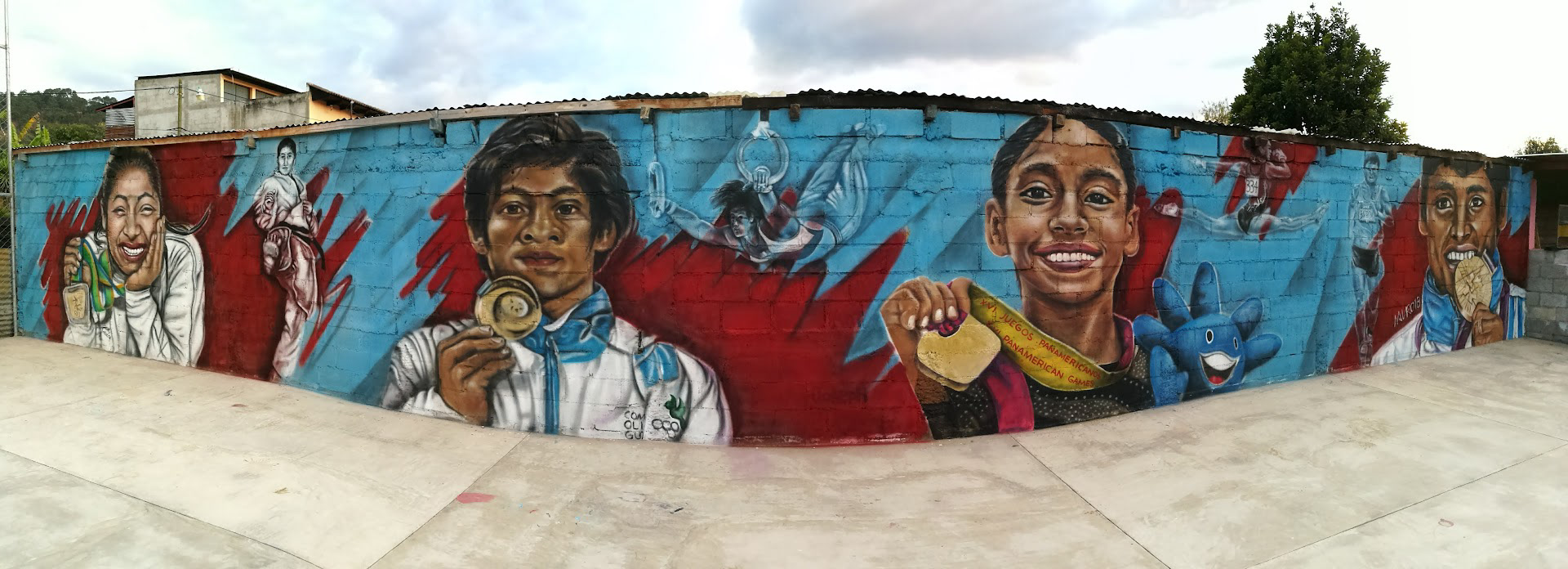 Mural Homenaje Atletas destacados Guatemala