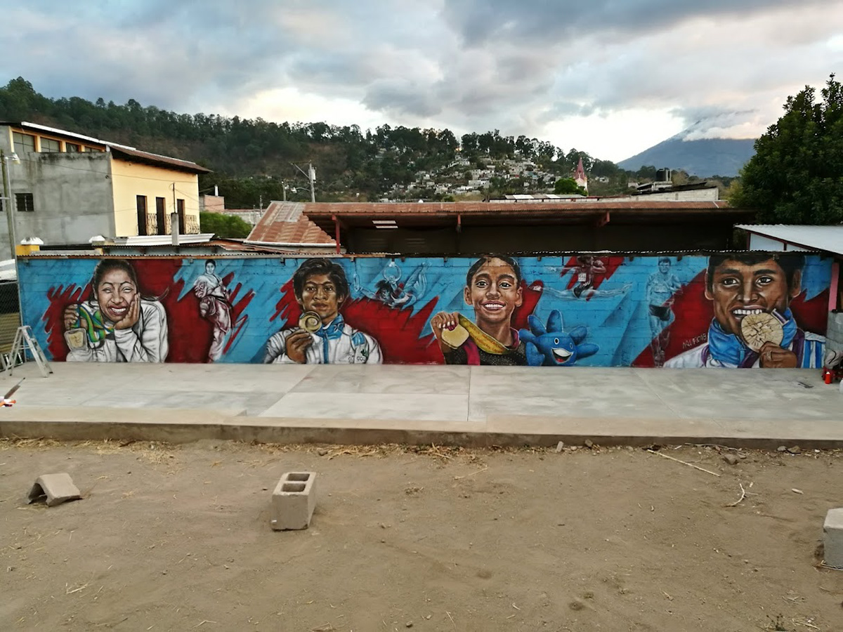 Mural Homenaje Atletas destacados Guatemala