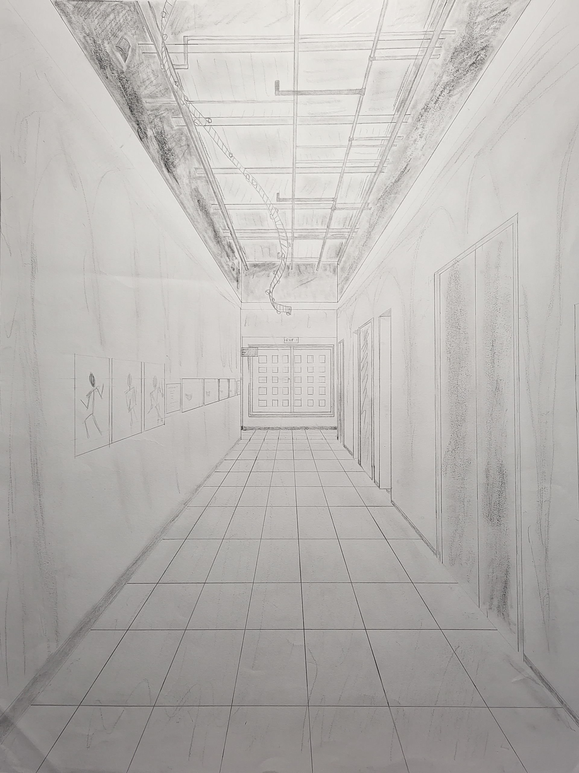 Title: Hallway Sketch; Medium: Graphite