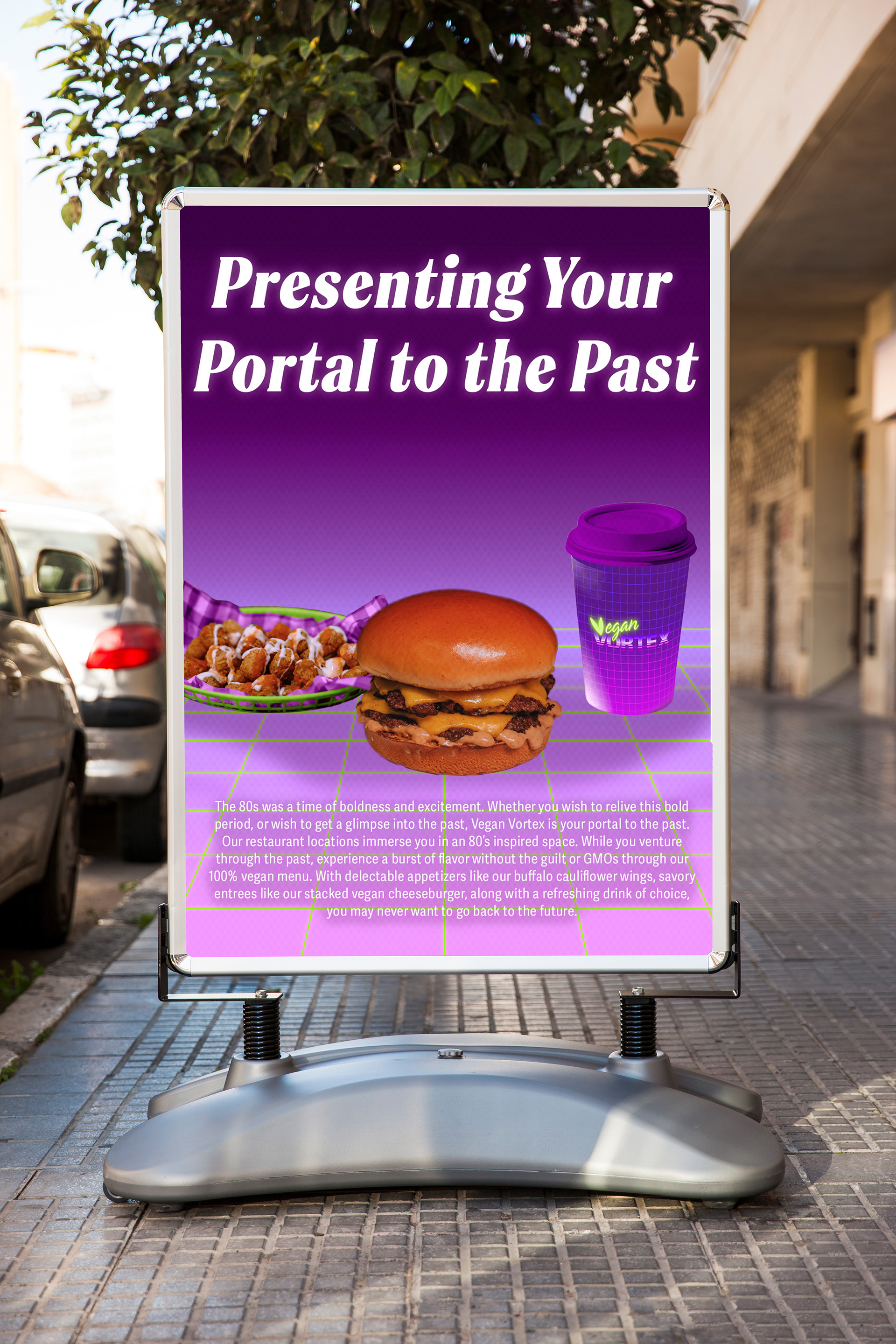 Mockup of poster display