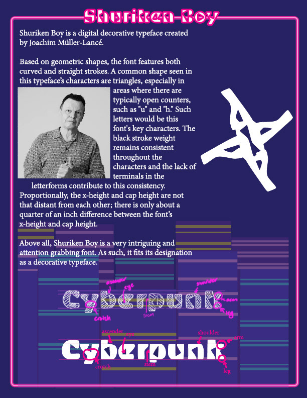 Theme Font: Shuriken Boy; Topic: Shuriken Boy Font Characteristics