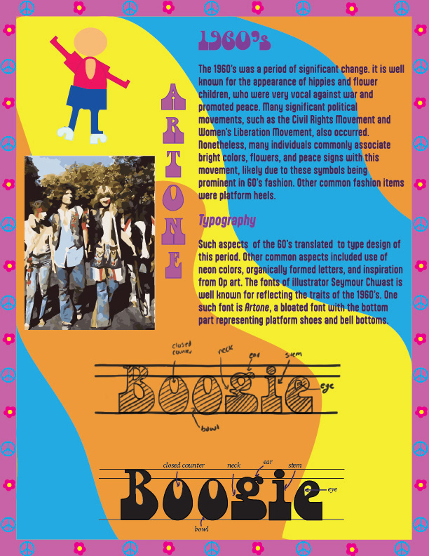 Theme Font: Artone; Topic: The 1960s