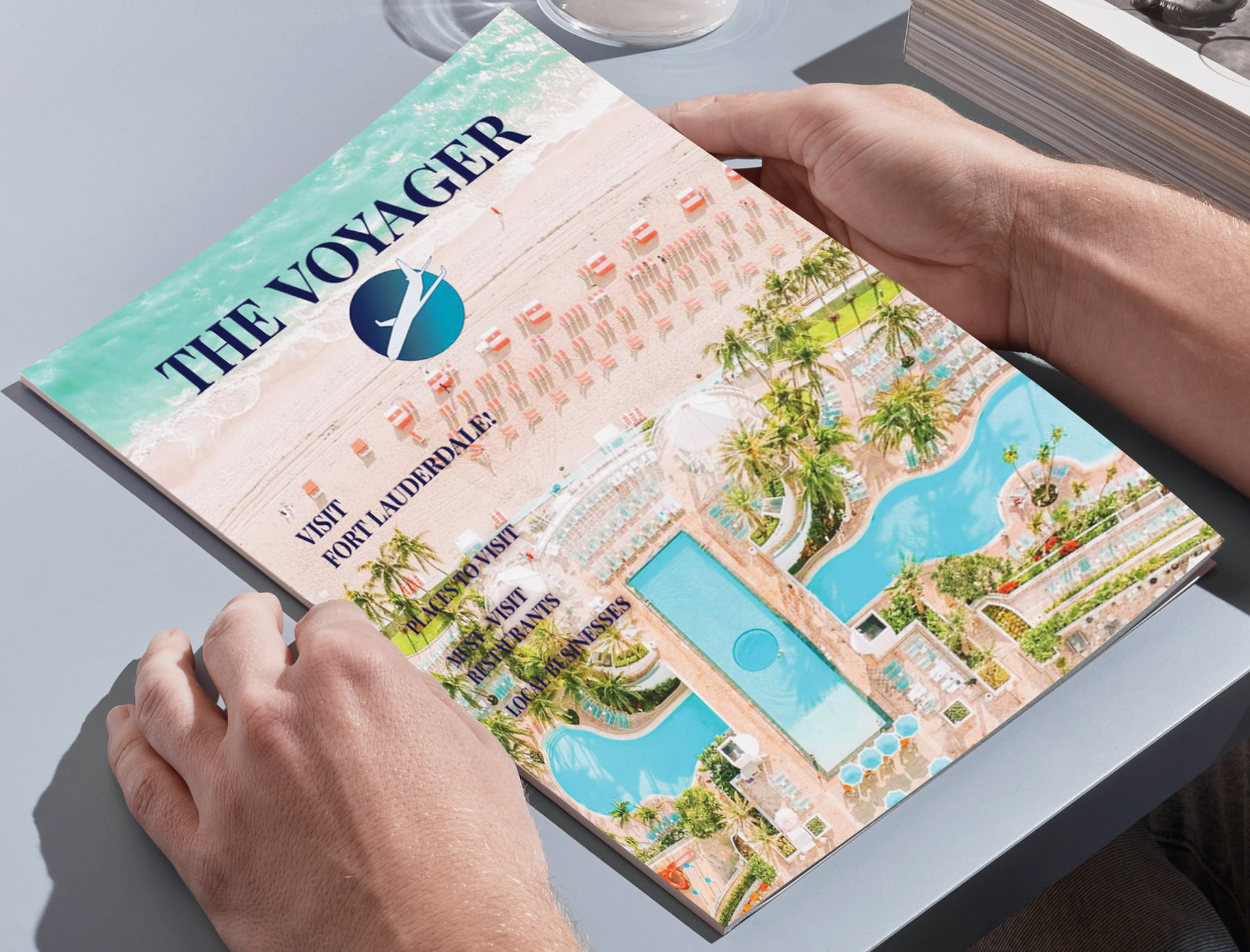 Cover mockup for travel magazine