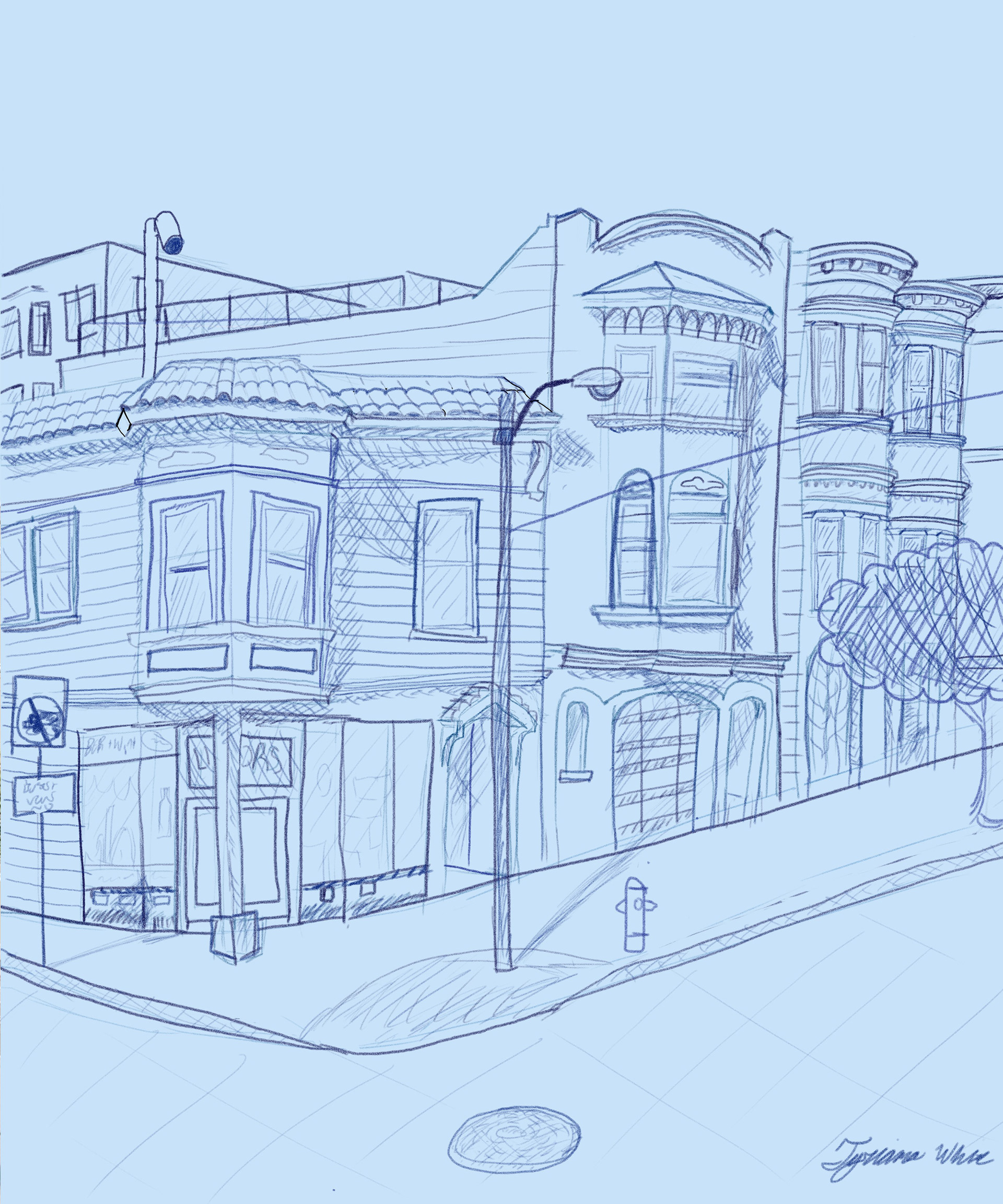 Title: Colonial Landscape Sketch