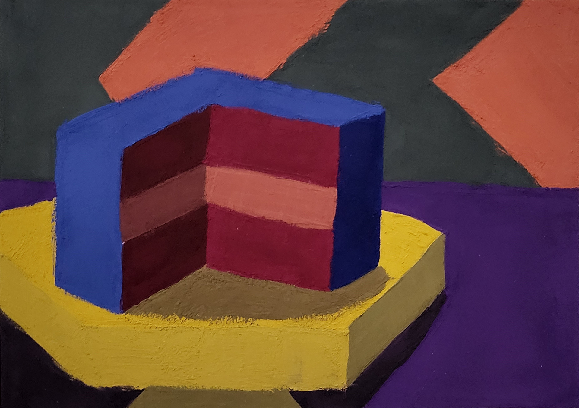 Title: Painterly Cake ; Medium: Gouache paint