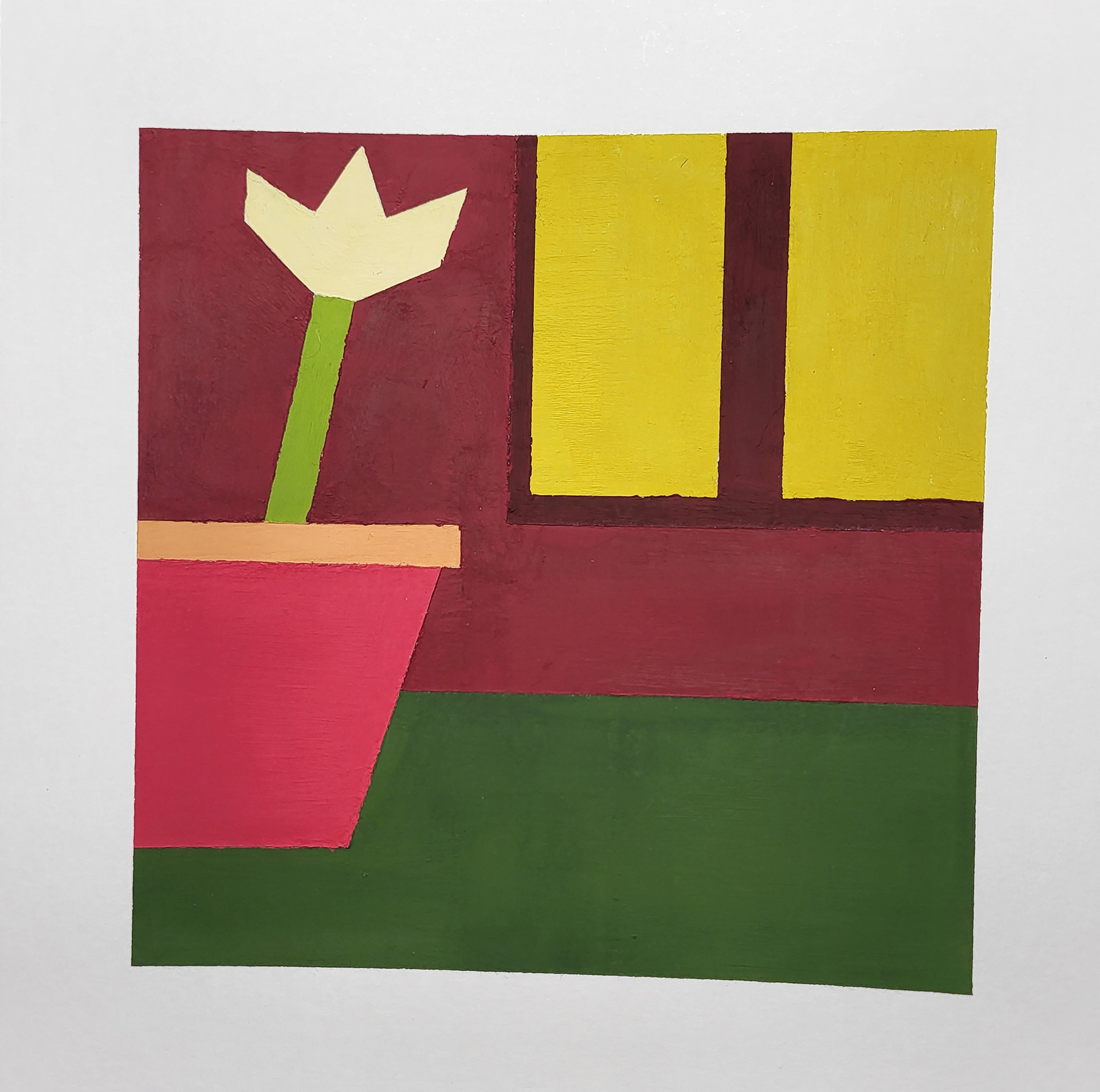 Title: Flower Pot; Medium: Gouache Paint