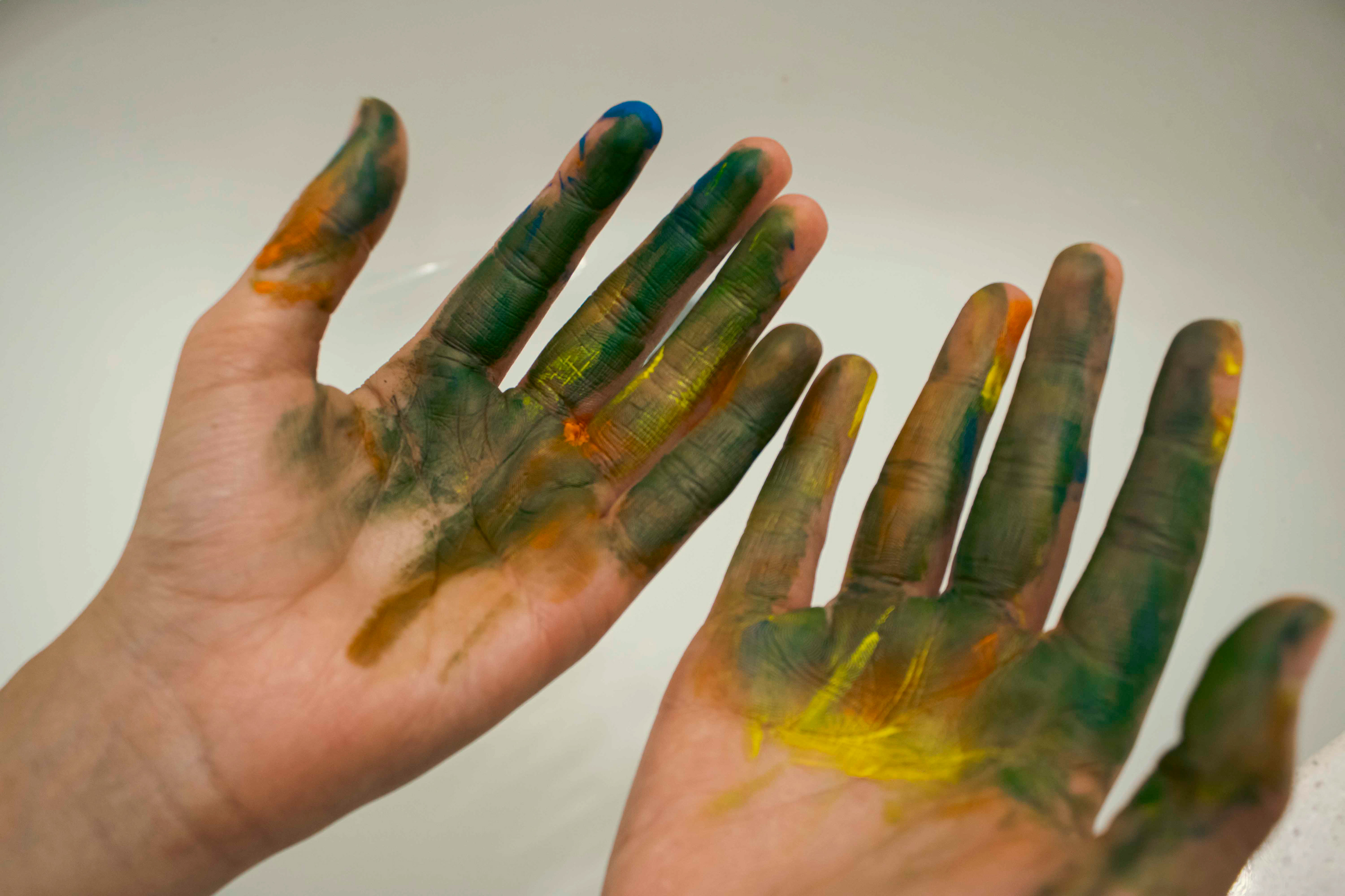 "Painter Hands"; inspiration and focal point for collage