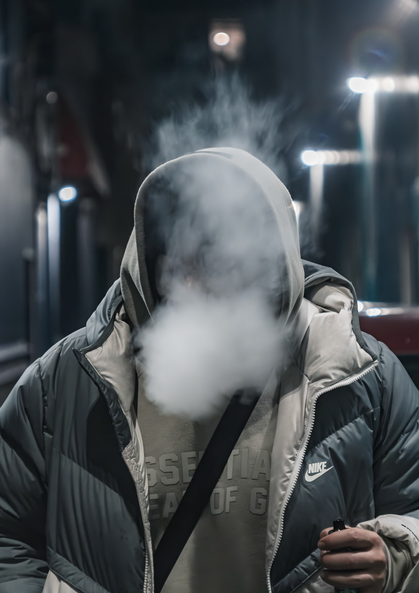 An unknown vapist outside Mermaids back alley off Courtney Place