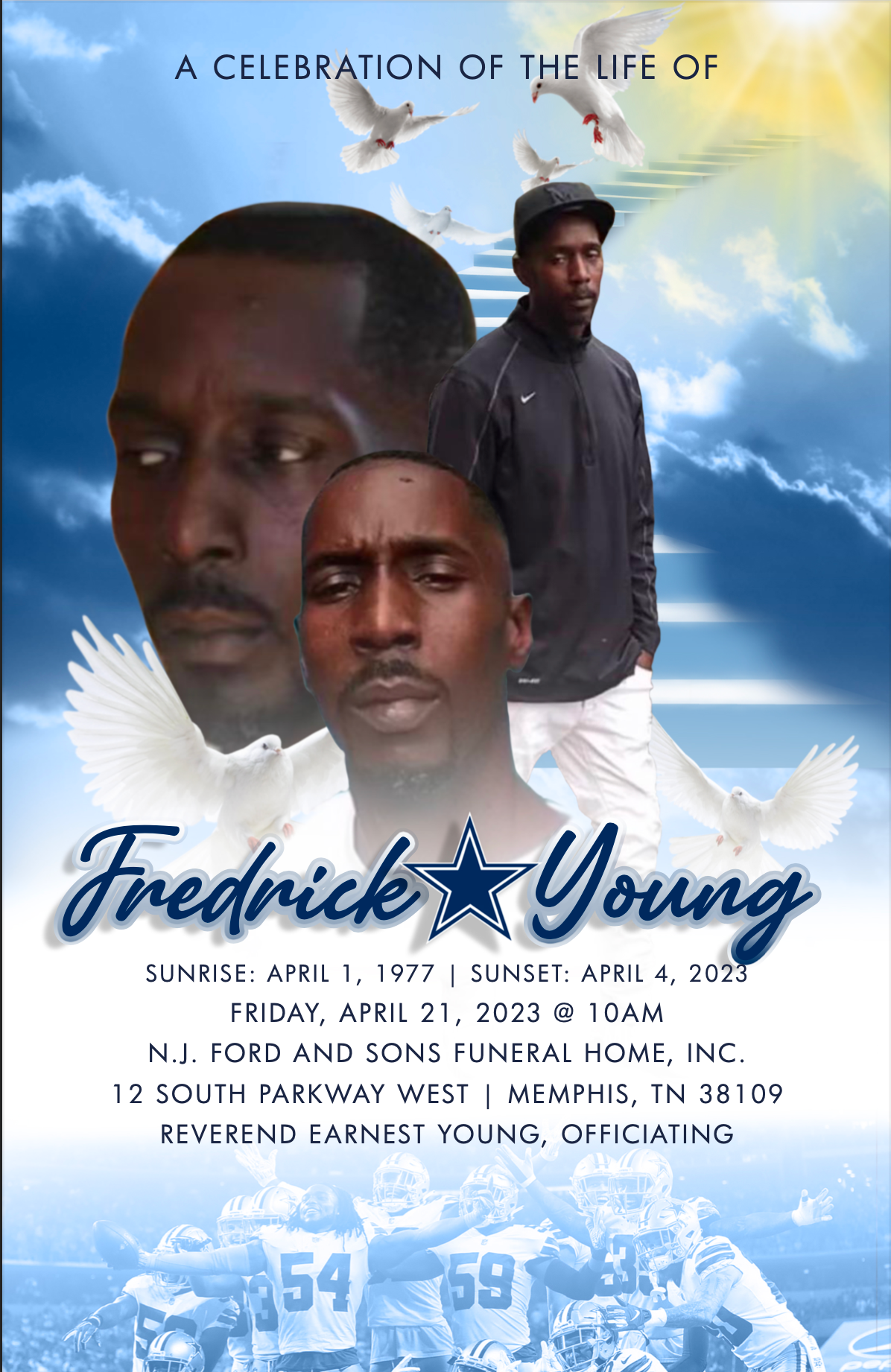 Front of Homegoing Program for Mr. Fredrick Young