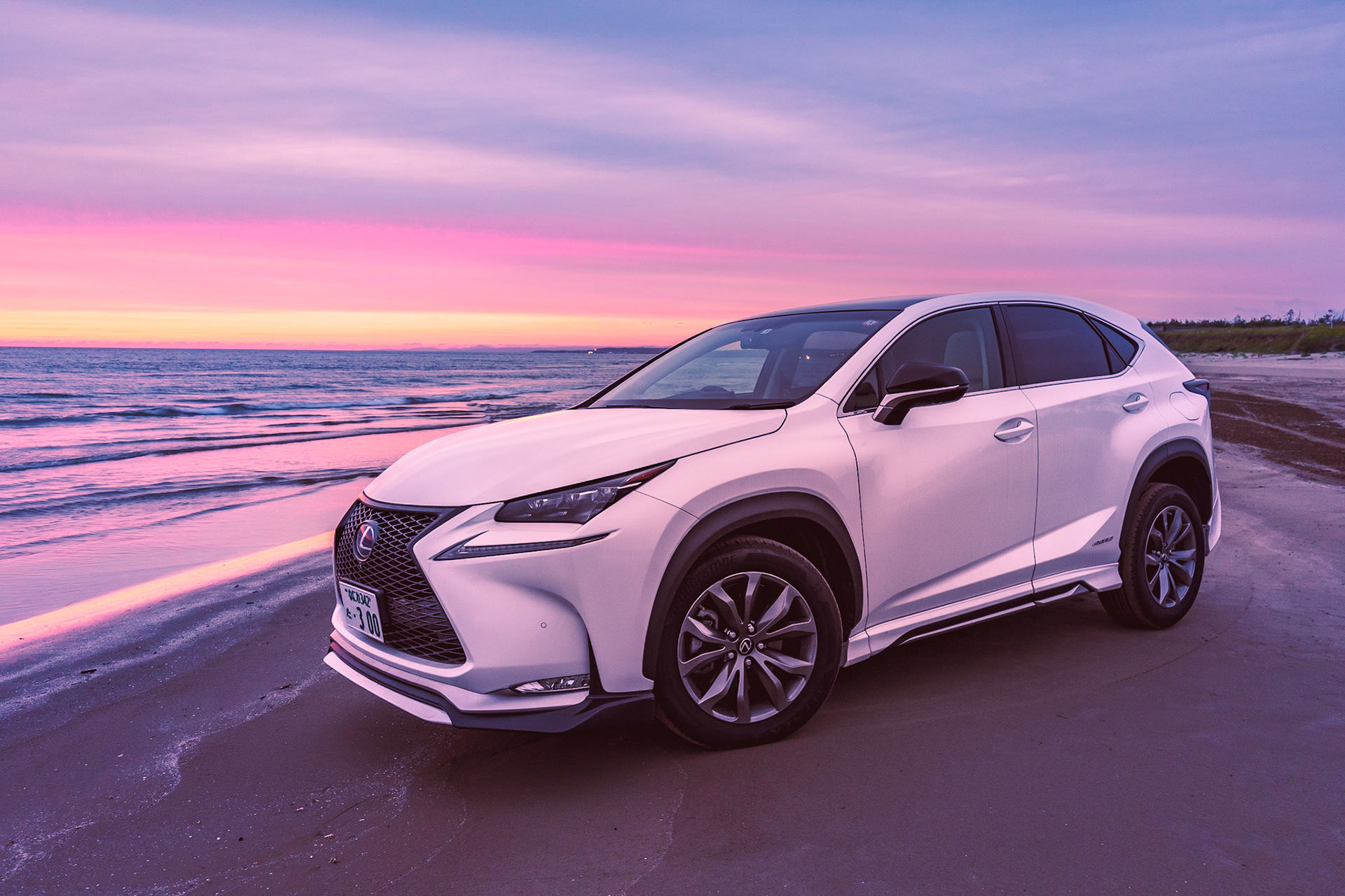 愛車 LEXUS NX300h 千里浜なぎさドライブウェイ