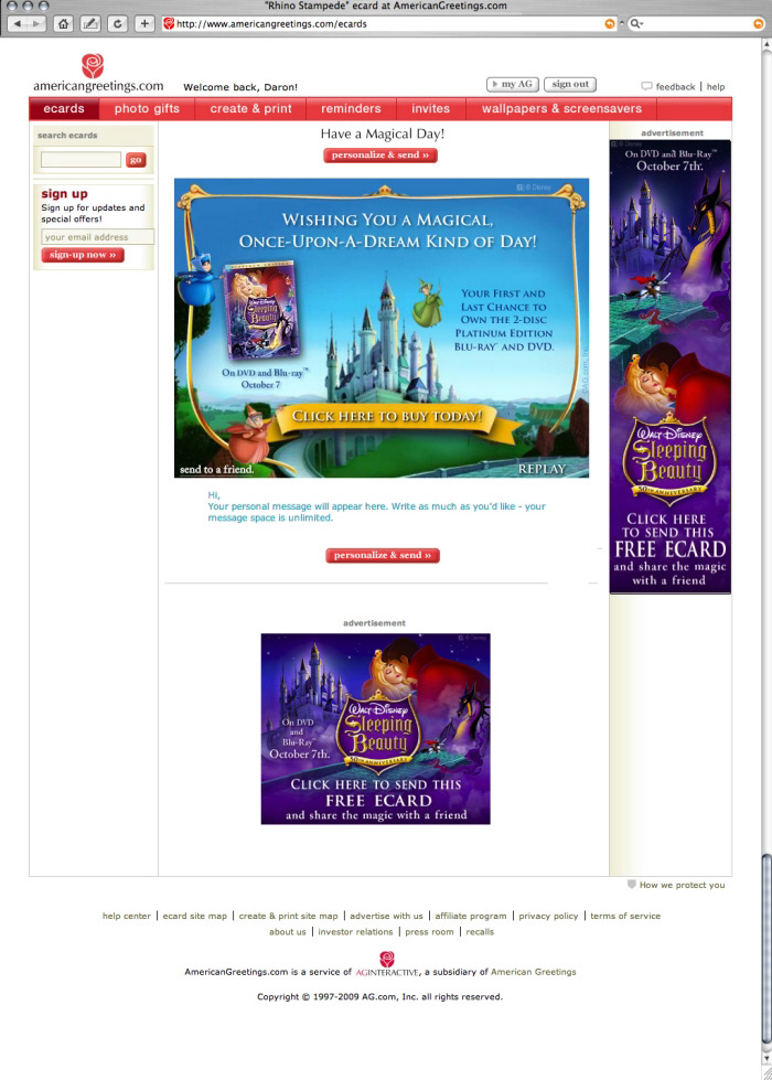 Disney Release Promo Ecard