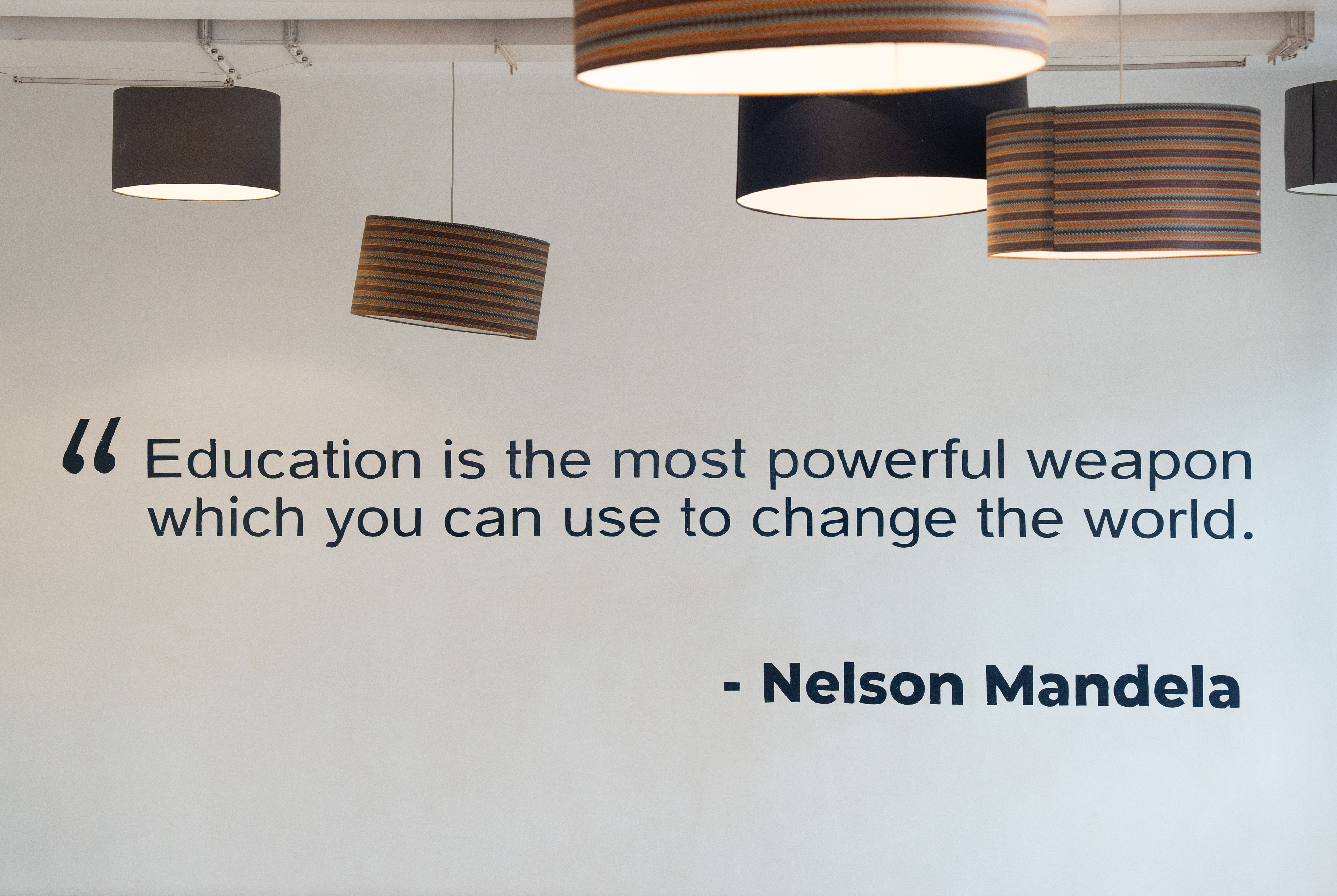 One of many quotes on the walls at the African Leadership University campus in Kigali, Rwanda. ALU is a unique, flagship African institution that educates students to create change across Africa. (Photo/Evan Frilingos 2026)
