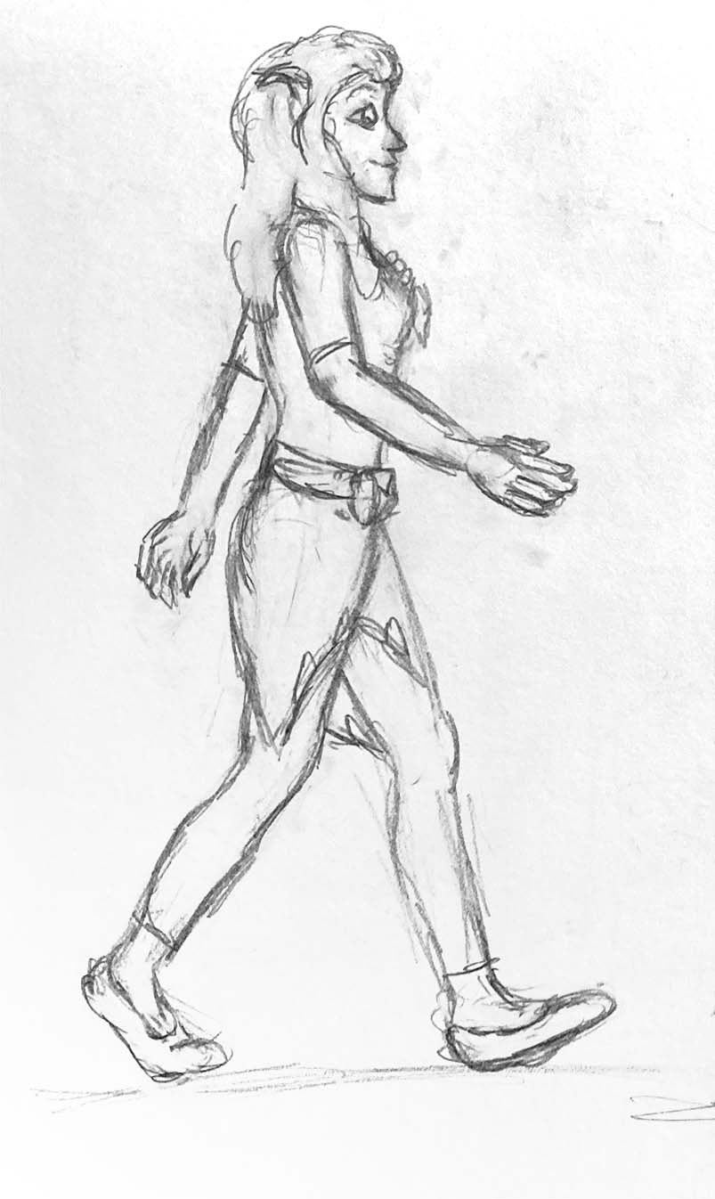 walking sketch