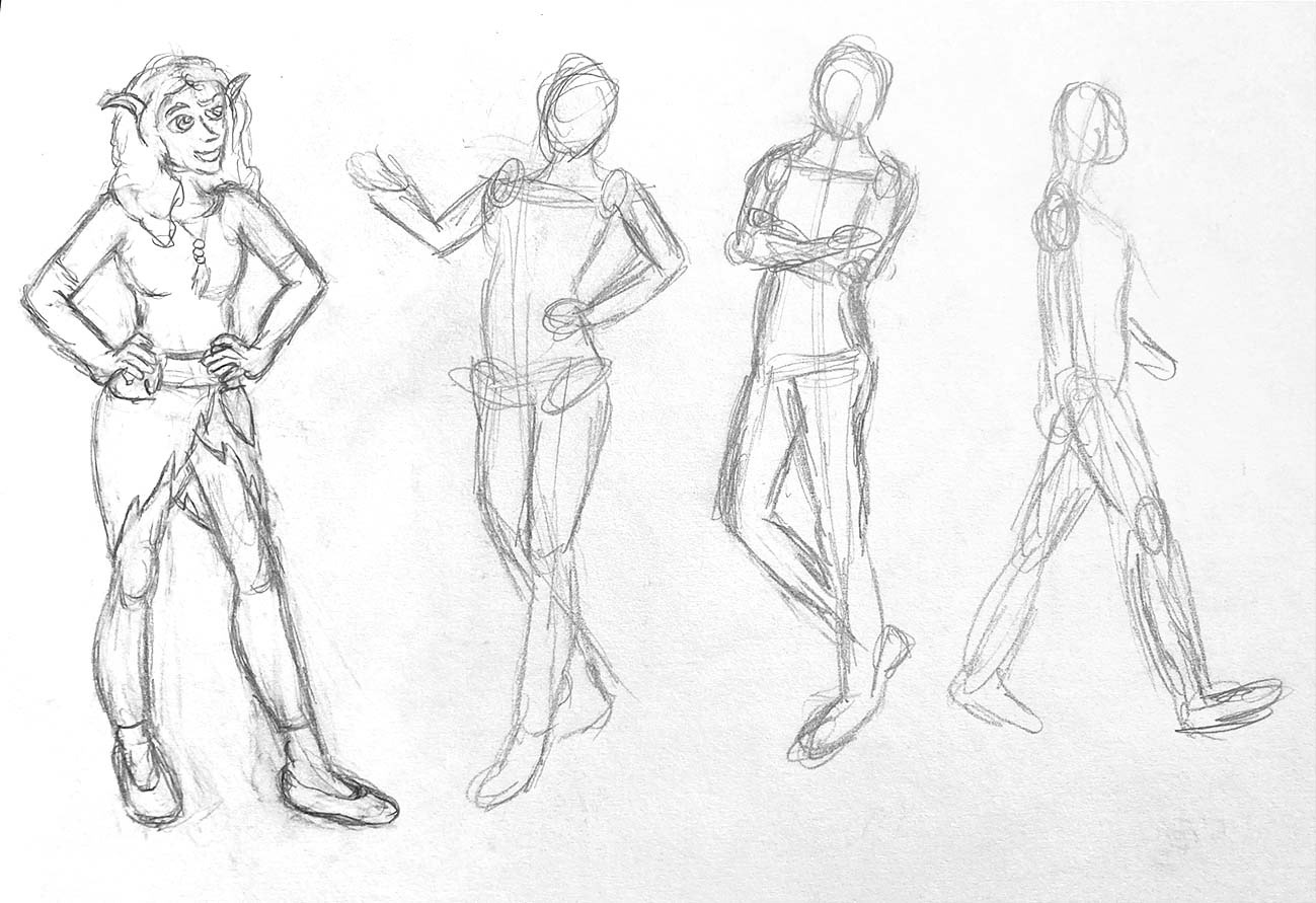 poses exploration sketches 1