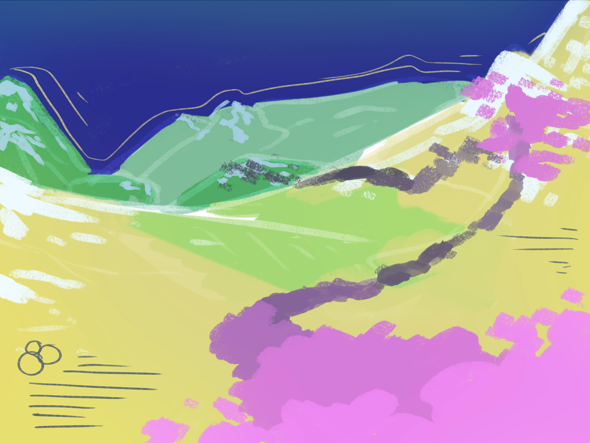This was supposed to be another idea for the saxifrage poster, but I didn't think that the horizontal layout fit the design I was going for, so I switched it up to be vertical.