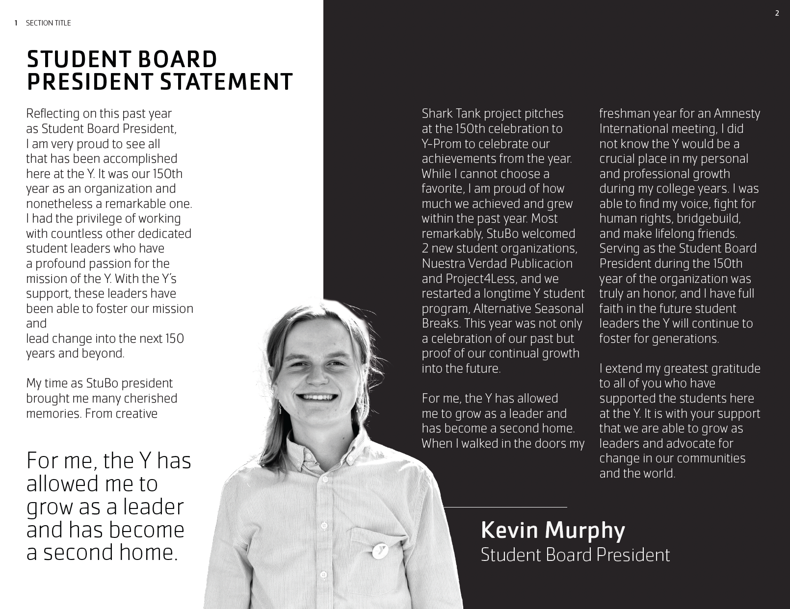 Student Board President Page Idea