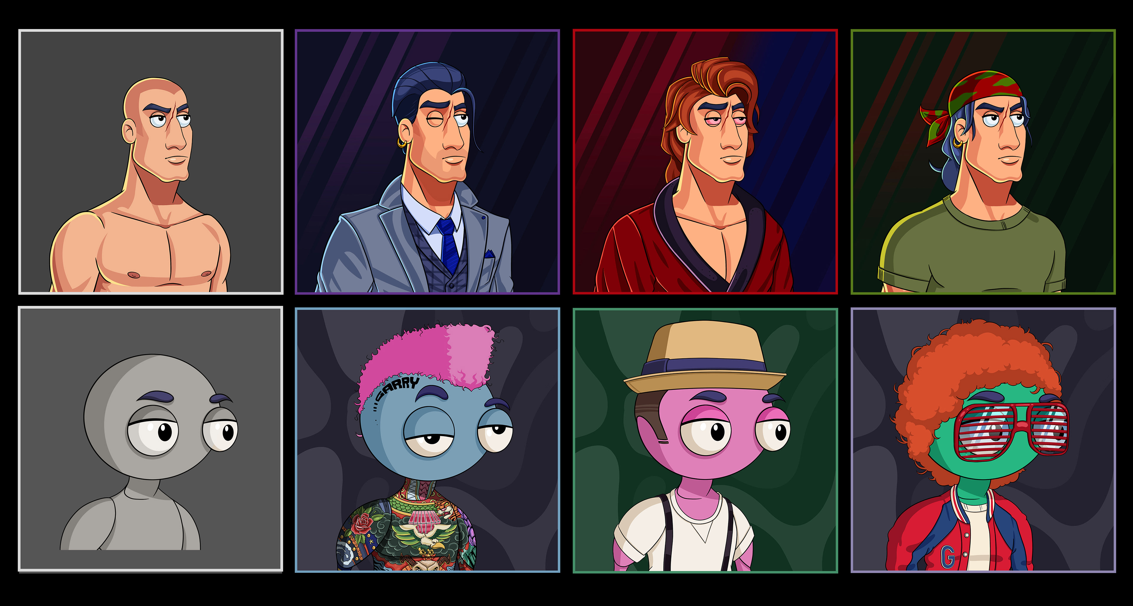 "John of all Trades" and "Garry" NFTs collection. 2D Character Design and traits created in Photoshop.