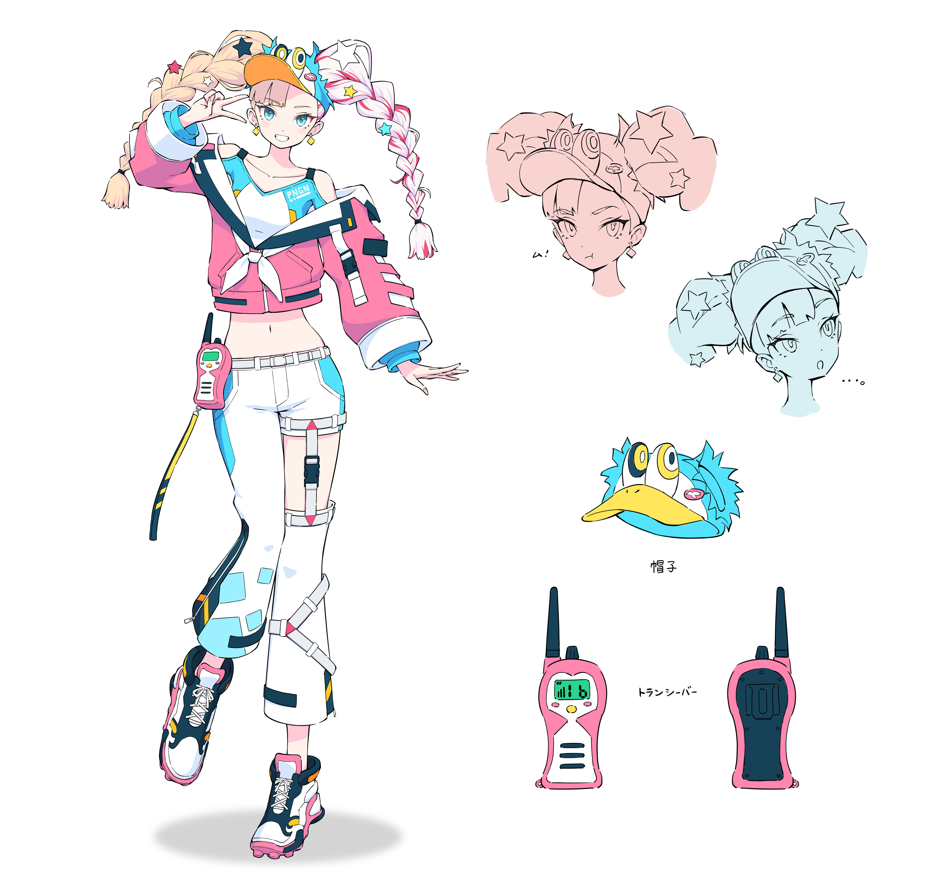 【ラフ】ペンギン×サイバーパンク×ギャルのデザイン案