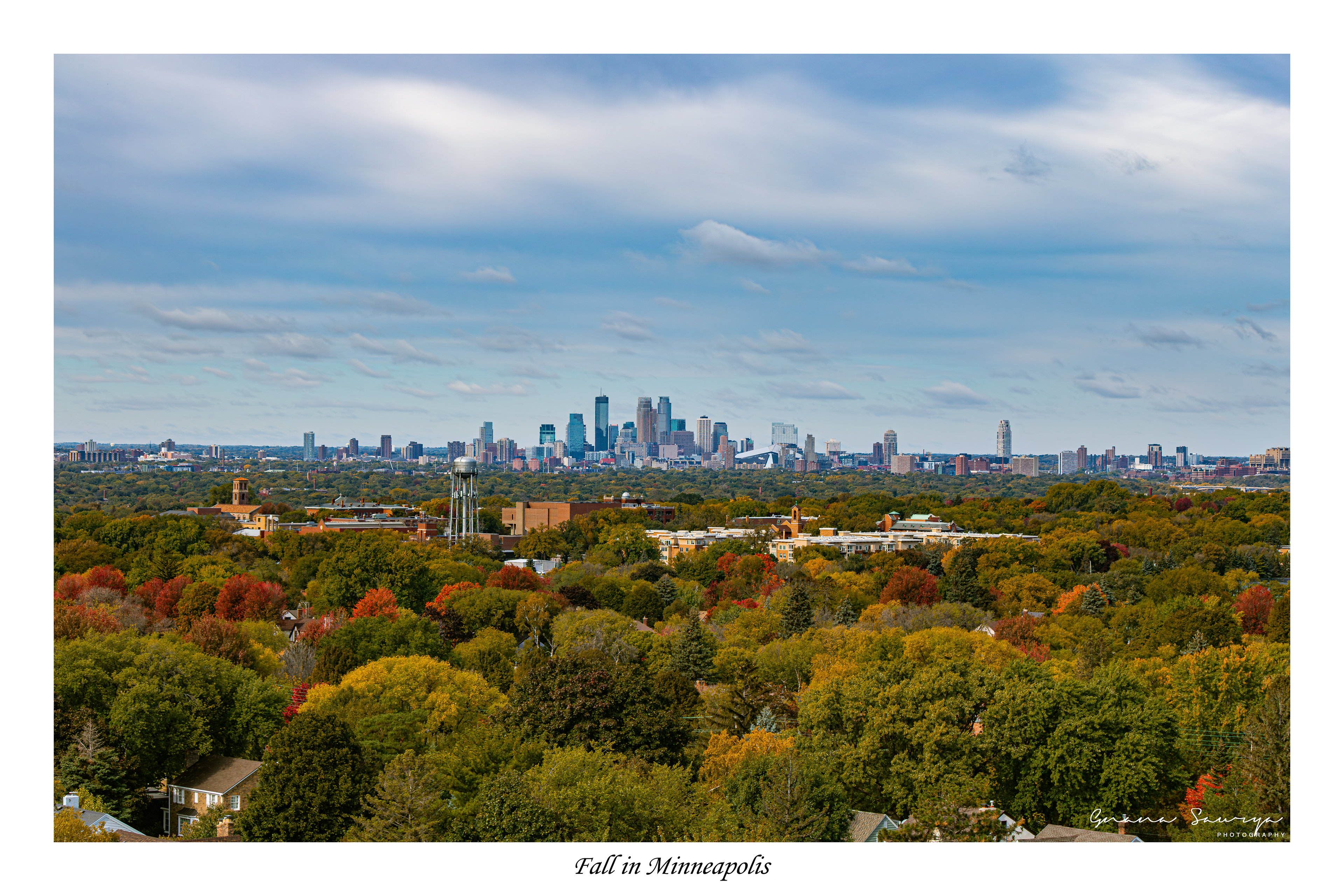 Minneapolis and Fall Colors from Highland Park Water Tower