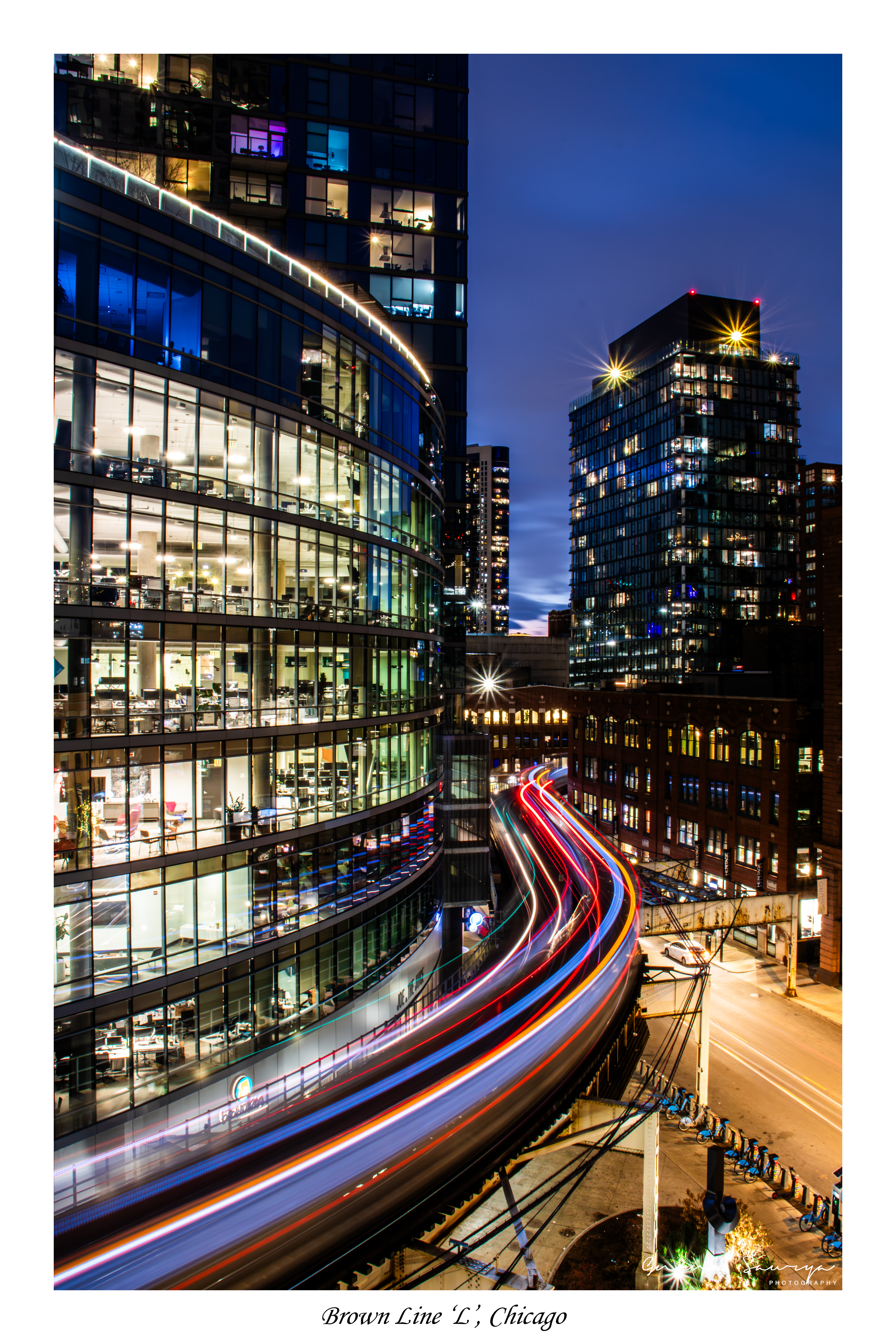Chicago CTA Brown Line 'L' from Wells Kinzie Parking Garage