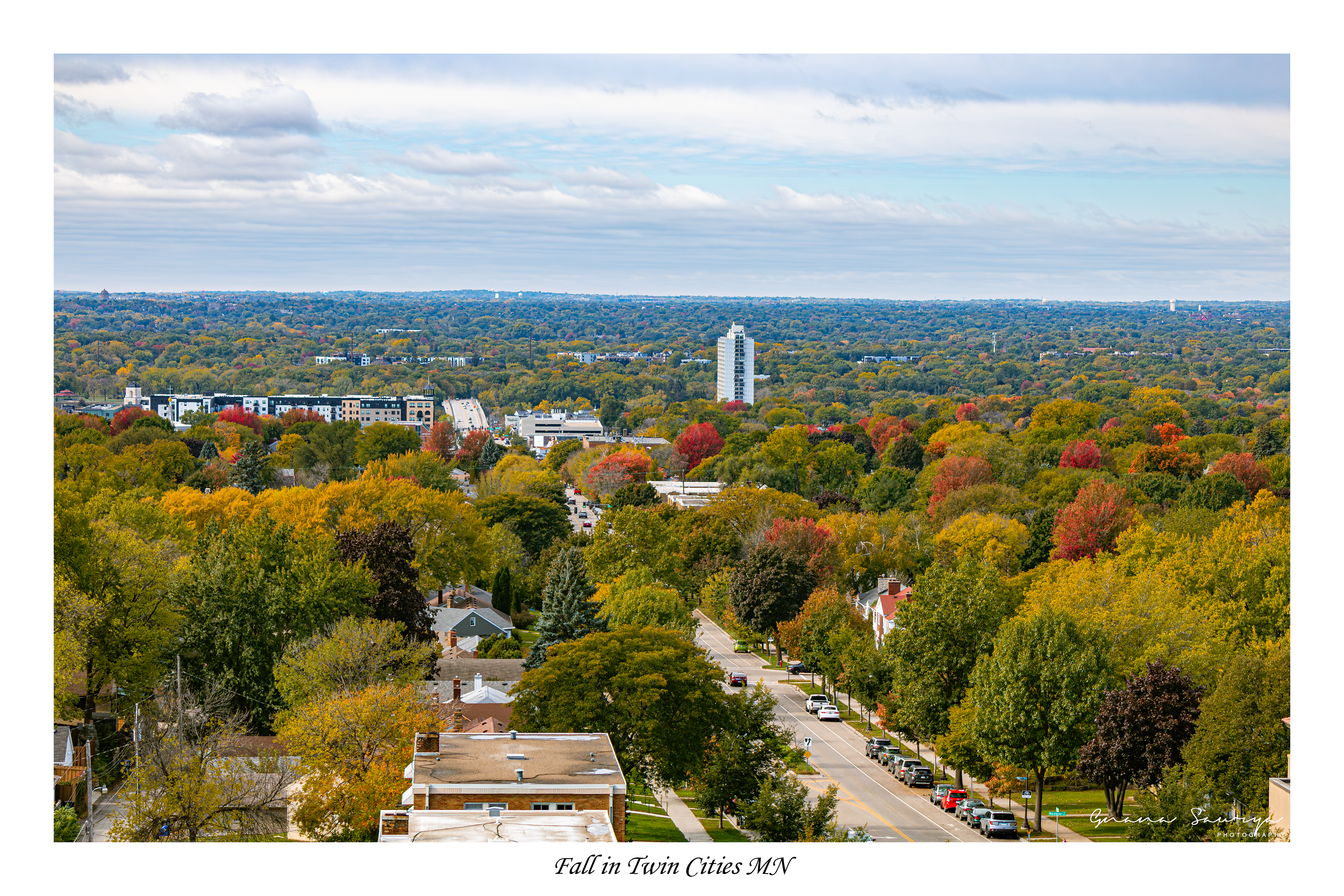 Twin Cities and Fall Colors from Highland Park Water Tower