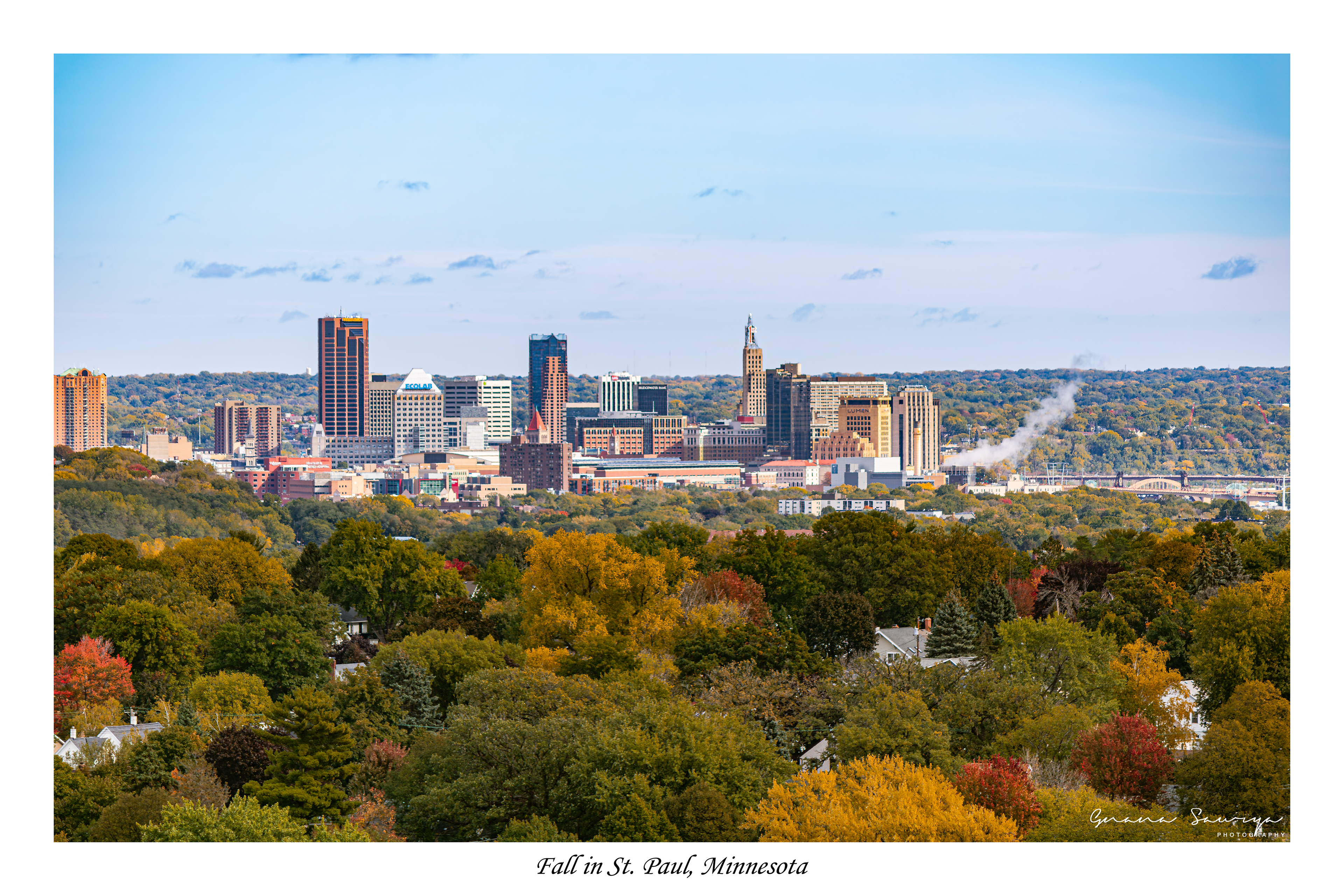 St. Paul and Fall Colors from Highland Park Water Tower