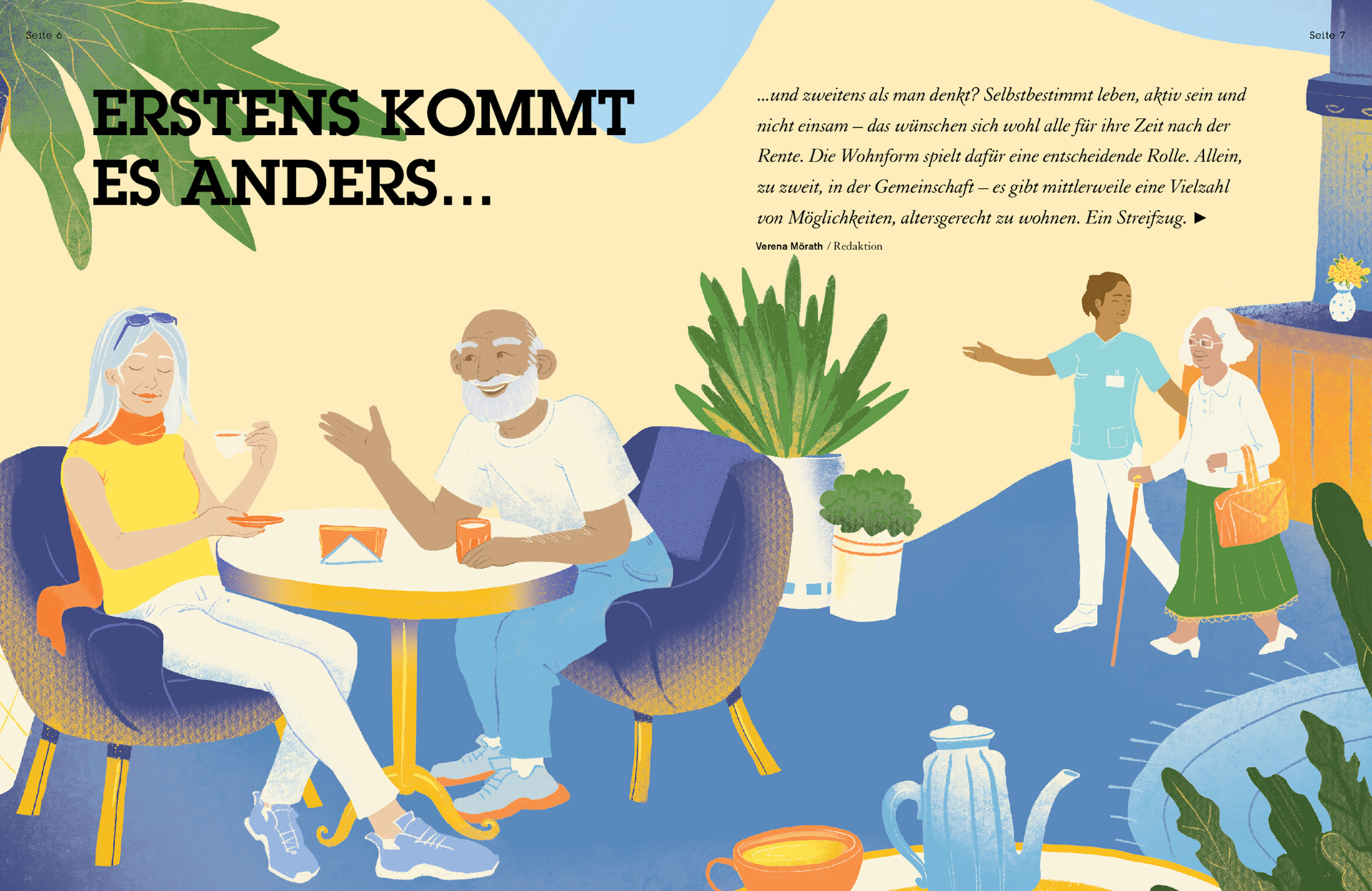 "Glücklich im Alter" Ausgabe vom Stern Magazin - Doppelseite