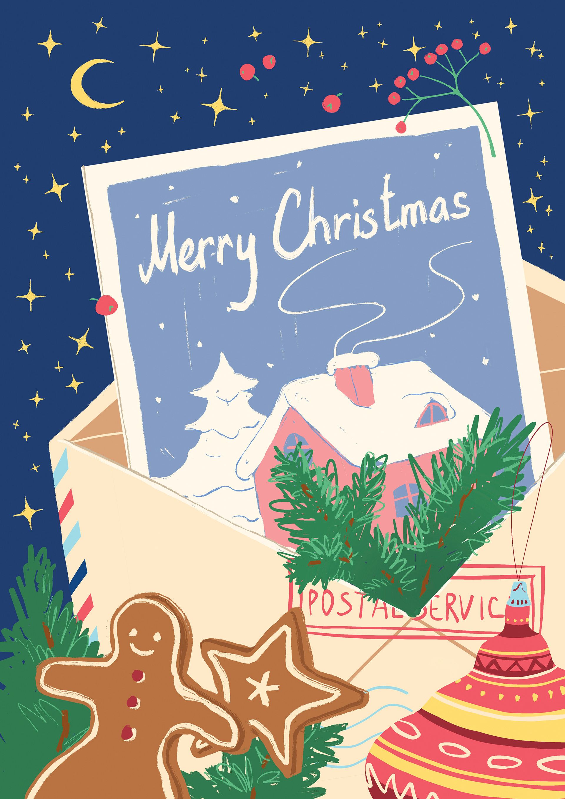 Retro heartfelt card - part of the Christmas 2024  card collection for thortful