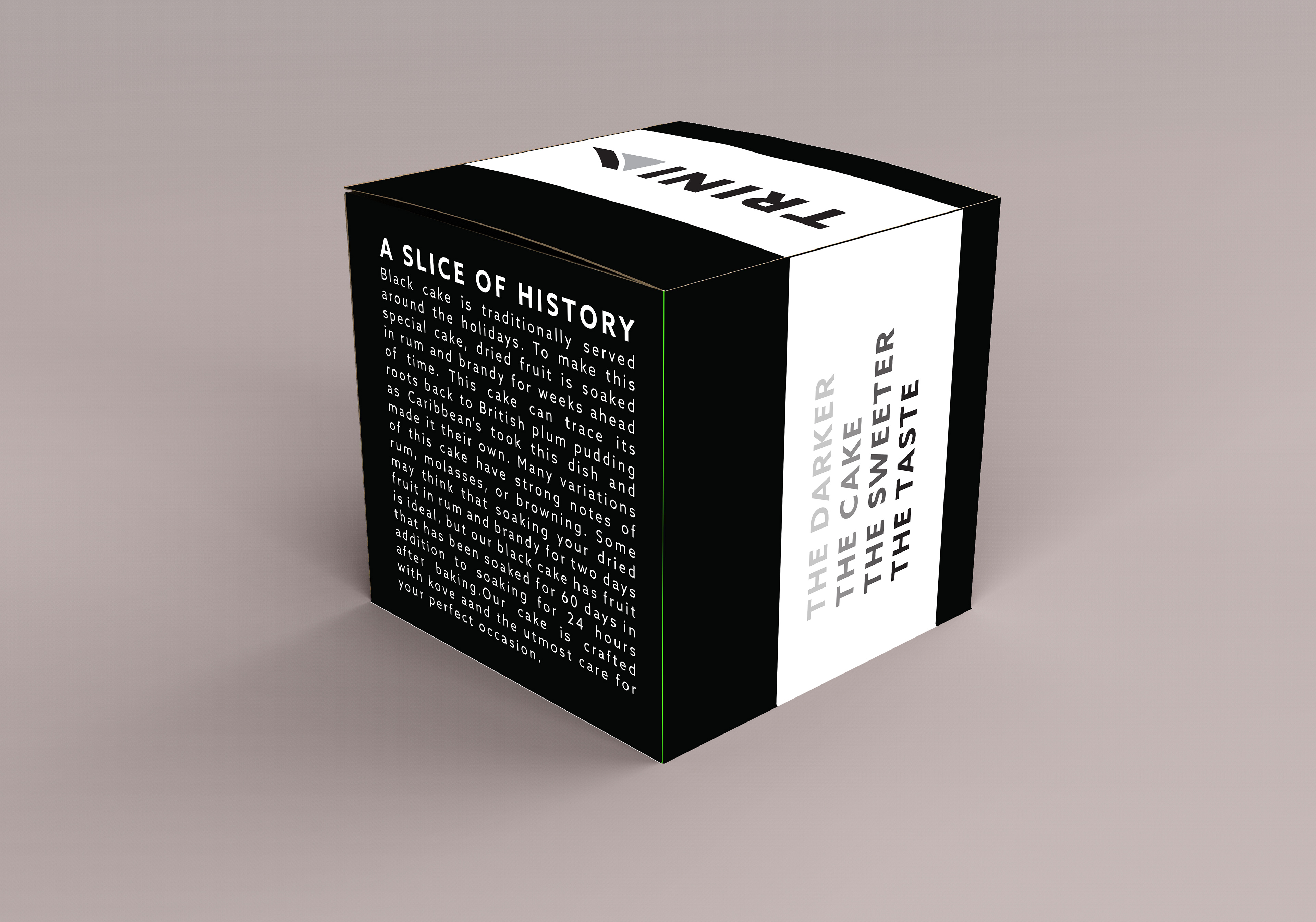 This box can be used for a individual or a shared with a friend as it contains two adequate servings of potent black cake.